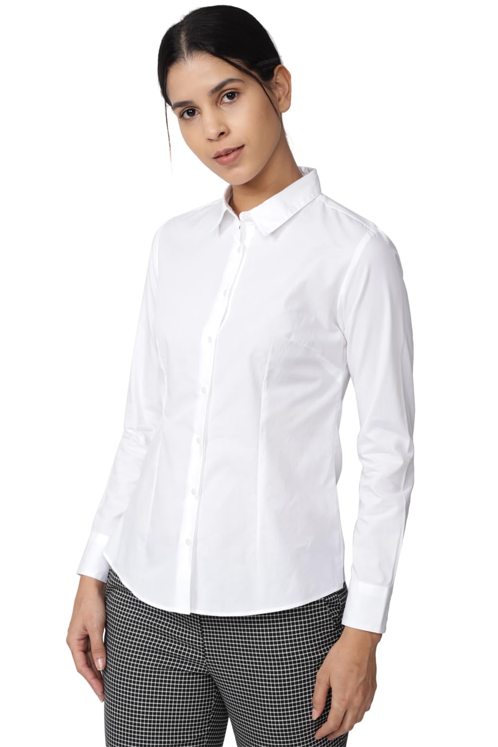Van Heusen Cotton Women's Solid Regular Fit Shirt (VWSFCRGFW79450_White