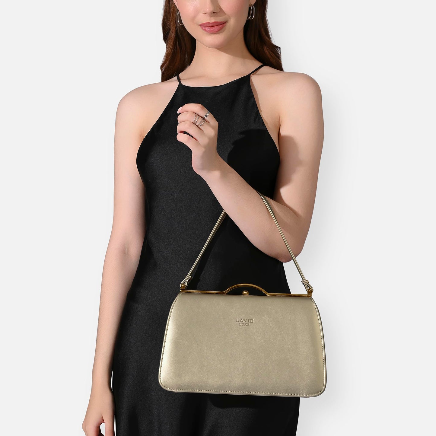 Lavie Luxe Women's Book2 Frame Satchel Bag | Satchel Handbag for Work | Ladies purse | Stylish Shoulder Bag | Gift for Women