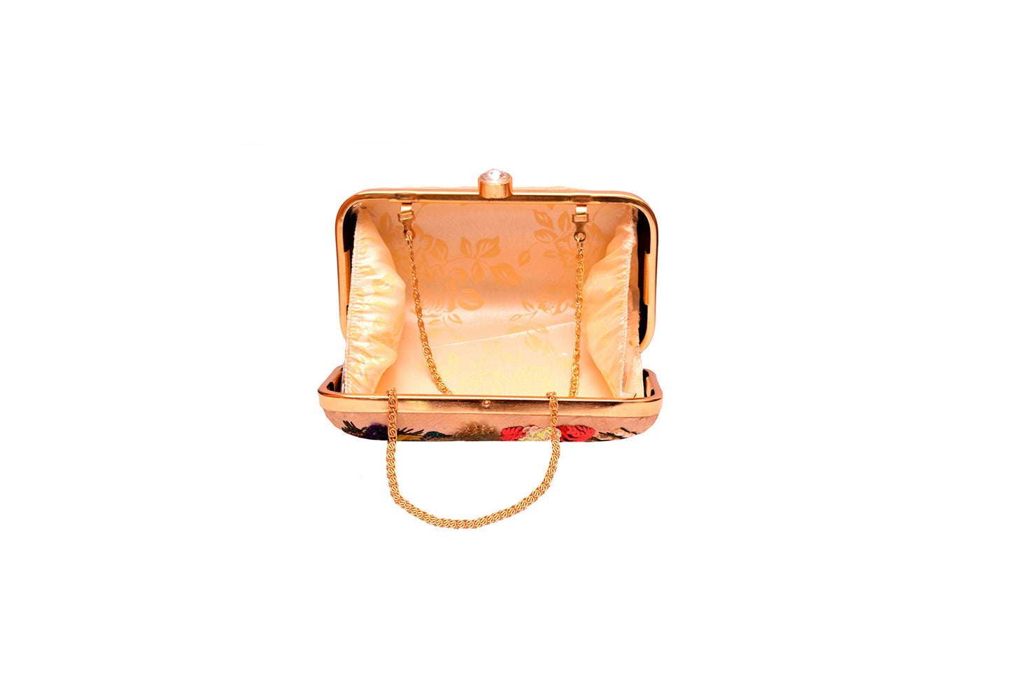 DUCHESS women bridal Fancy Party Hand Embroidered Box Clutch Purse with Sling For Girls and Women