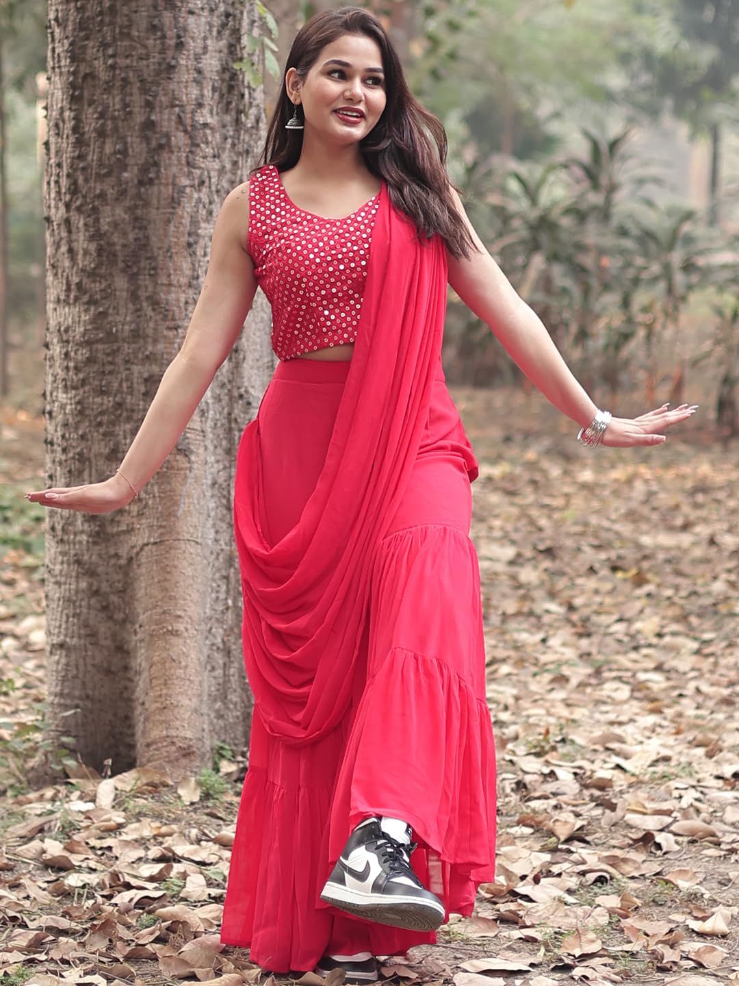 Libas Women's Georgette Saree (34710_Pink)