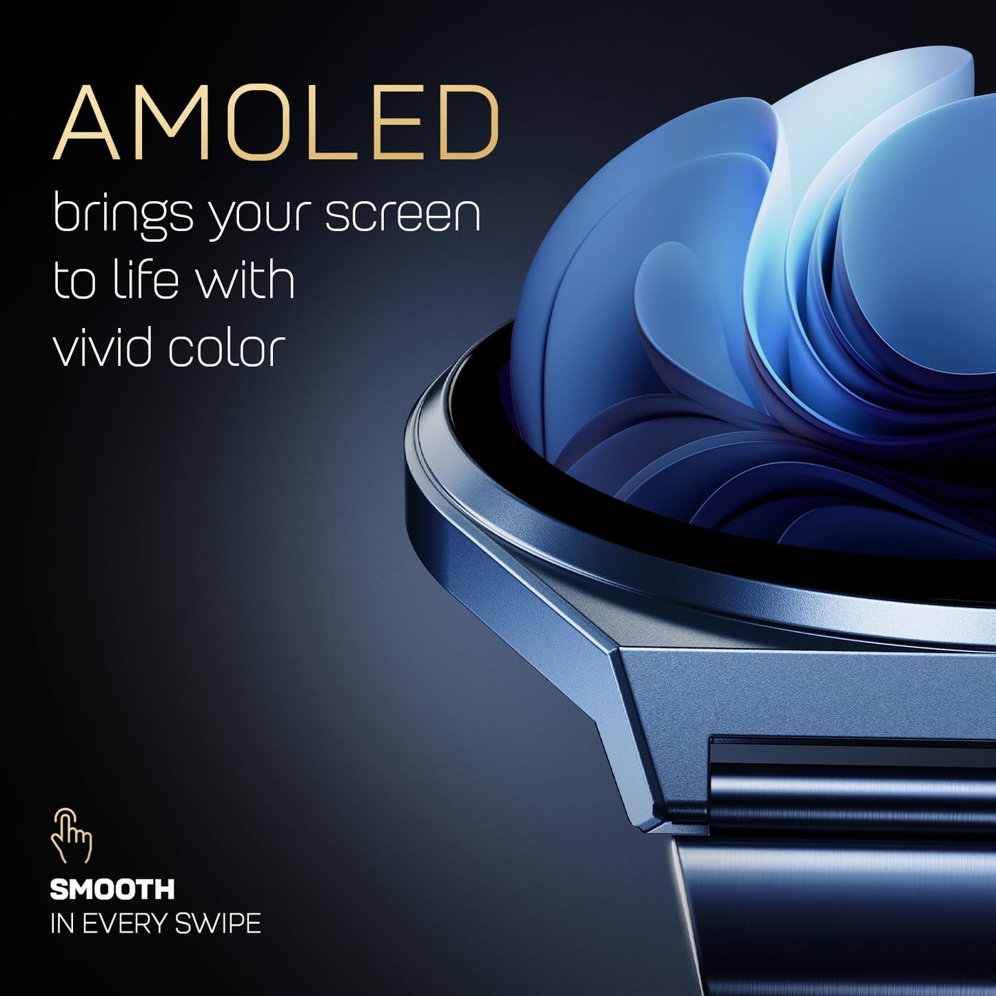 Fire-Boltt Phoenix Nova Smartwatch 1.43” Slim Super AMOLED Display 466x466 Pixel Always-On Display Bluetooth Calling, Health Tracker for Men & Women Chestnut Leather