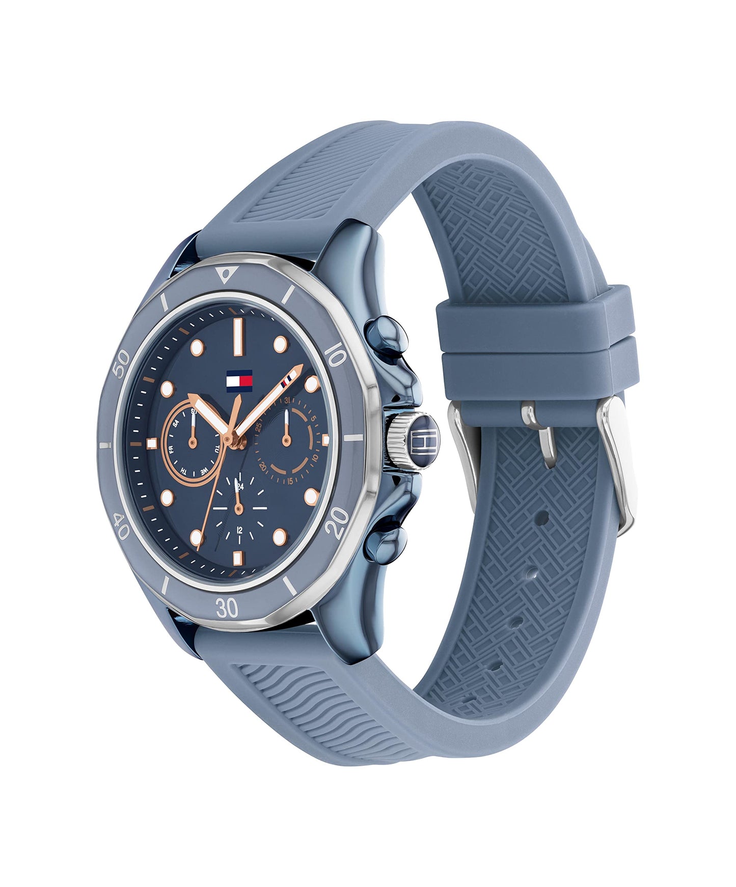 Tommy Hilfiger Blue Dial Blue Silicone Strap Watch for Women-TH1782571