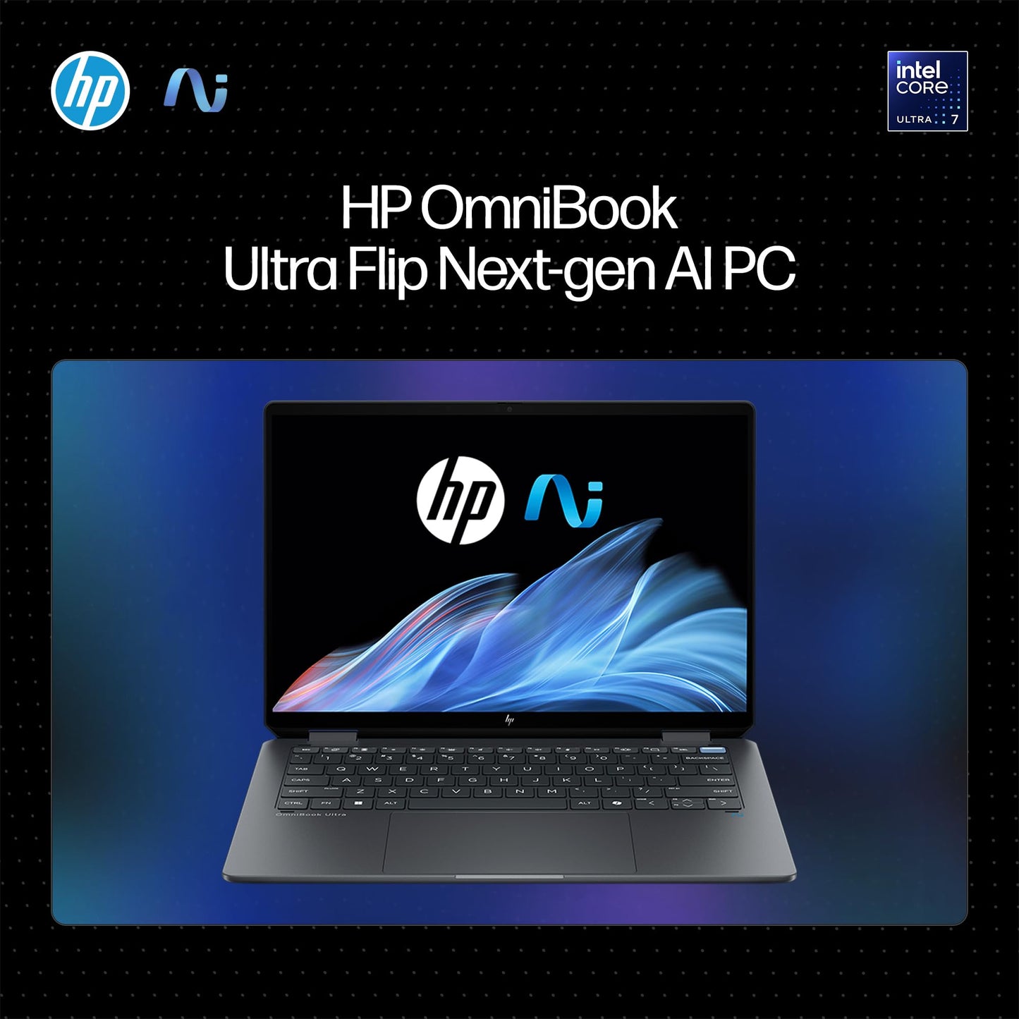 HP OmniBook Ultra Flip Next Gen AI PC Ultra 7 (32GB RAM/1TB SSD/2.8K OLED 16:10 90% STBR Touchscreen 500 nits/Windows 11/9MP Camera/Poly Studio/Backlit KB/MSO/14” (35.6cm)/Gray/1.34kg) fh0029TU Laptop