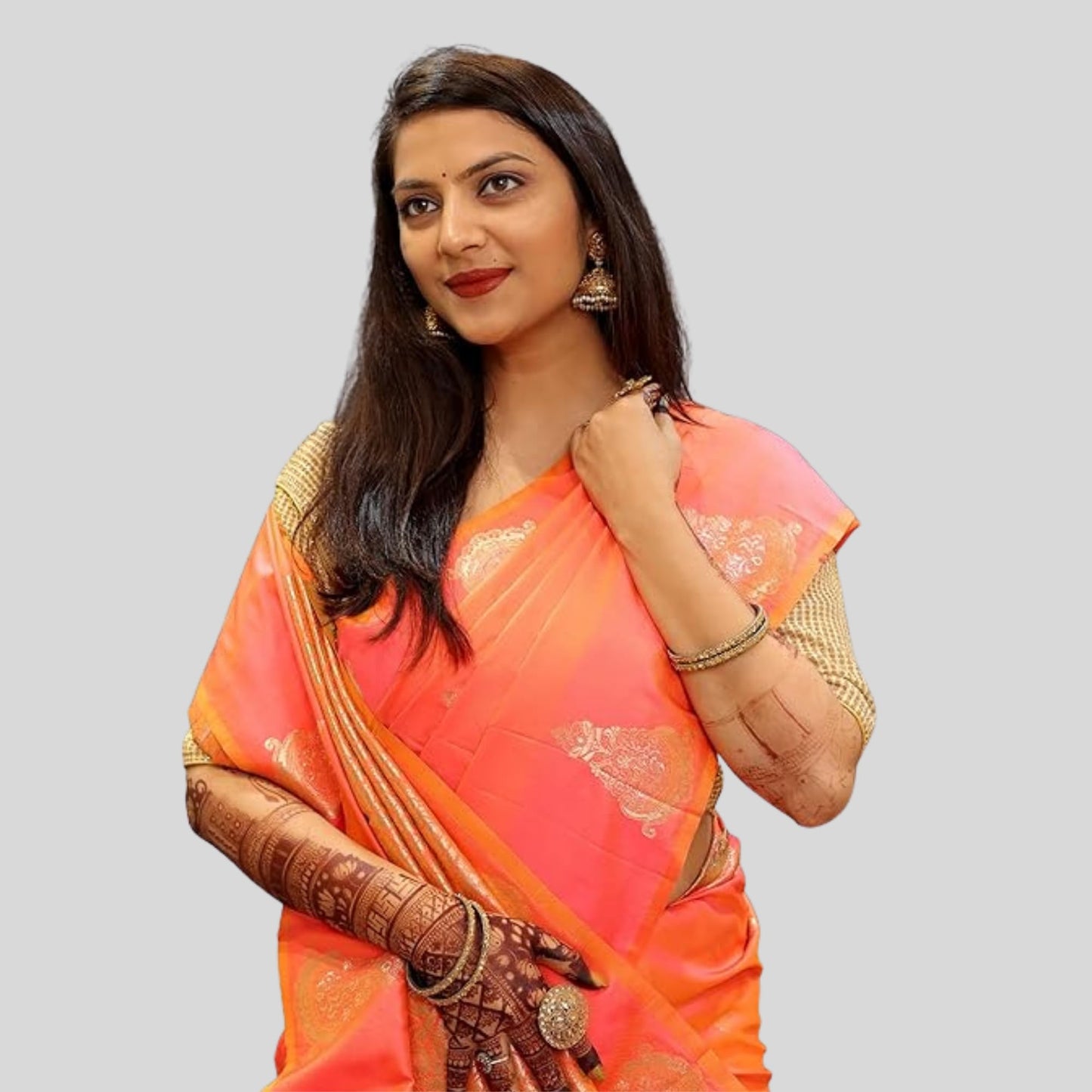 AMIRAT Women's Soft Banarasi Silk Saree with Unstitched Blouse Piece Floral Pattern Jacquard Woven Weave Type and Zari Work