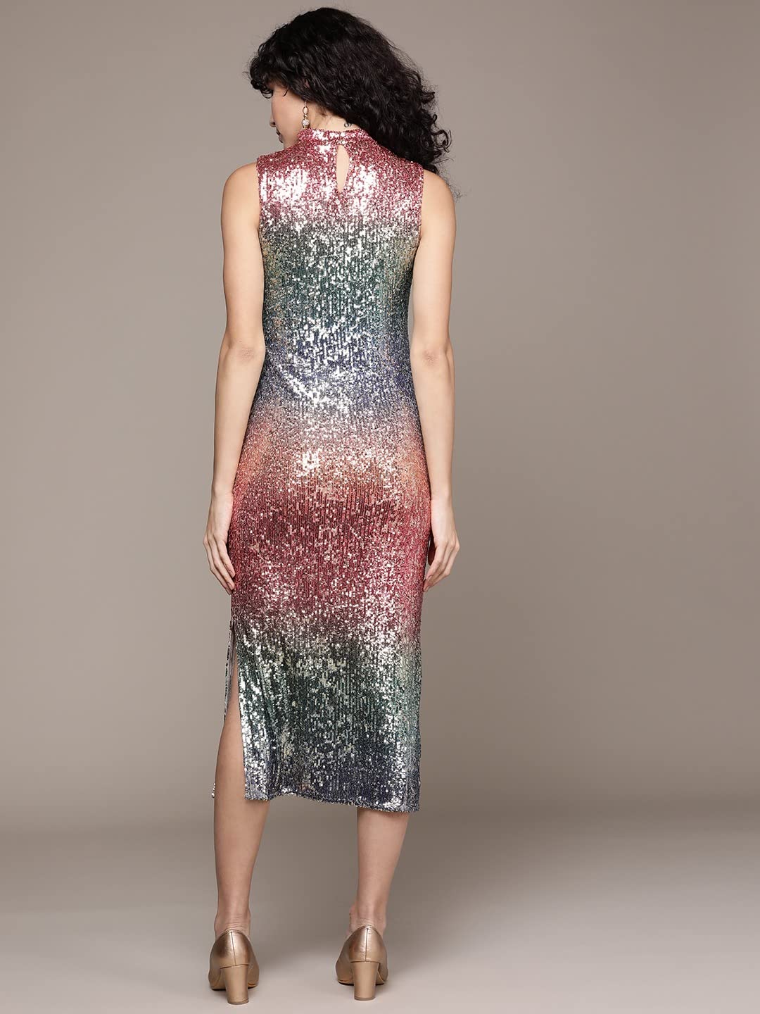 Label RITU KUMAR Multi Color Sequin Long Dress