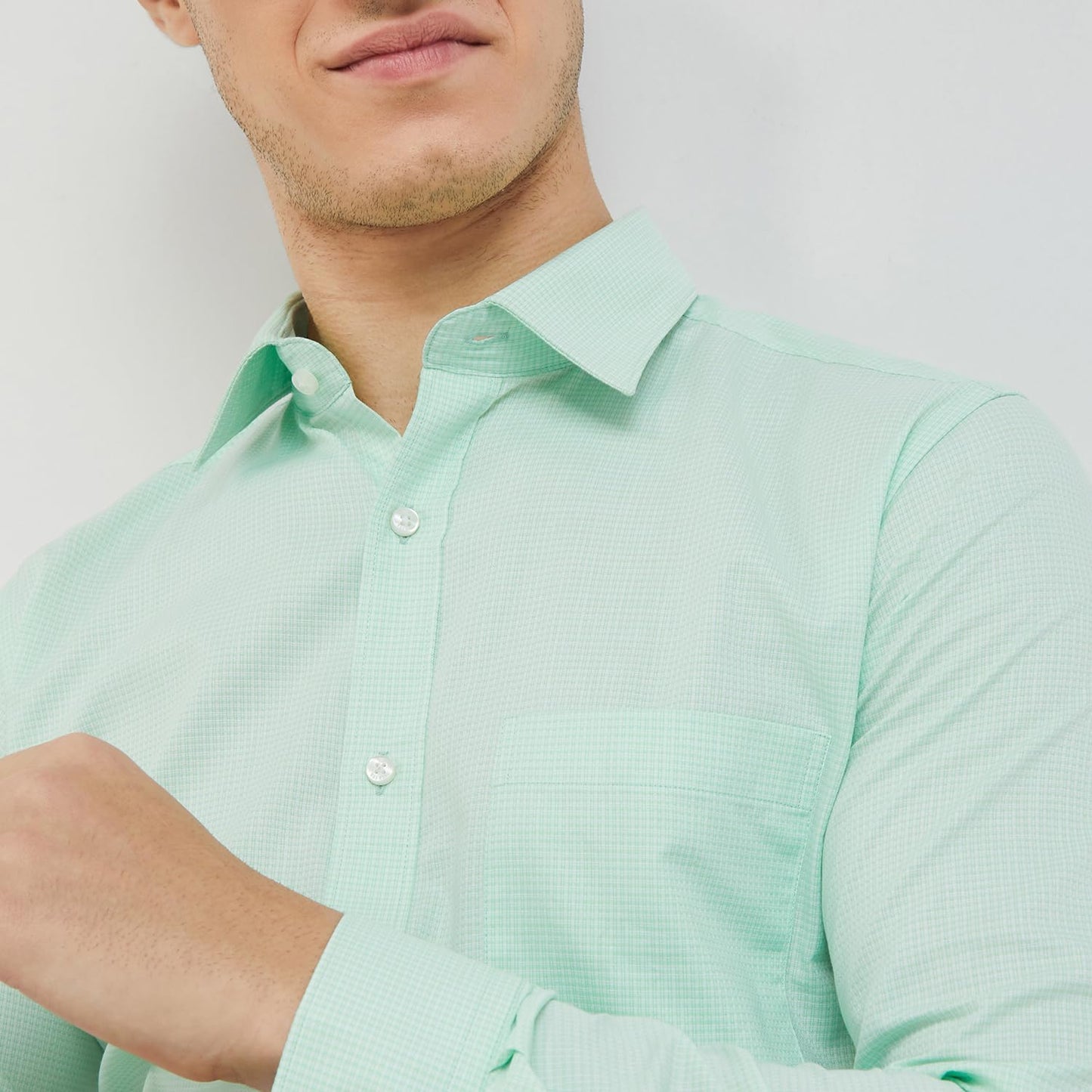 Raymond Light Green Shirt (Size: 40)-RMSX11664-N2