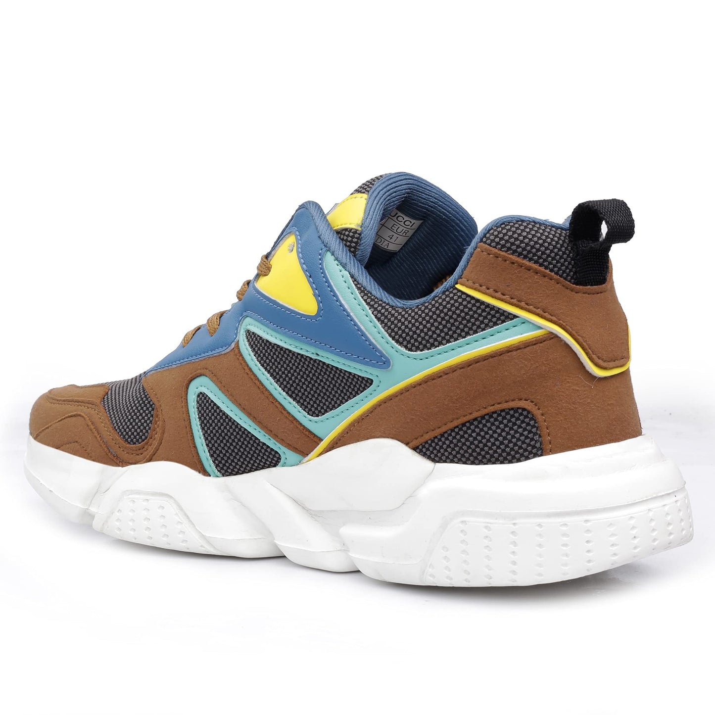 Bacca Bucci Mens Uproar Korean Street Style Low Top Color Blocked Fashion Sneakers/Casual Shoes Brown, 6 Uk