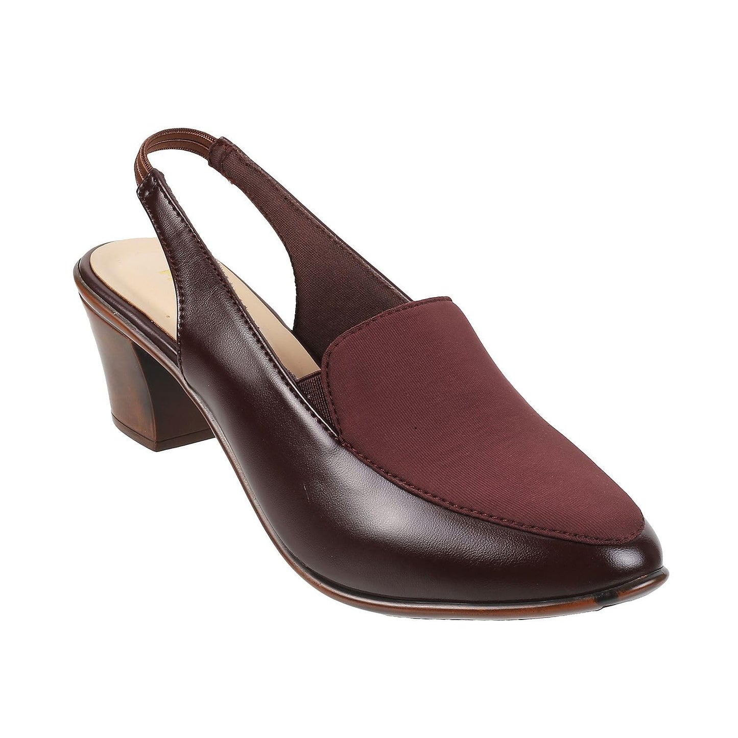 Mochi Women Brown Synthetic Leather Block Heel Shoes UK/6 EU/39 (31-287)