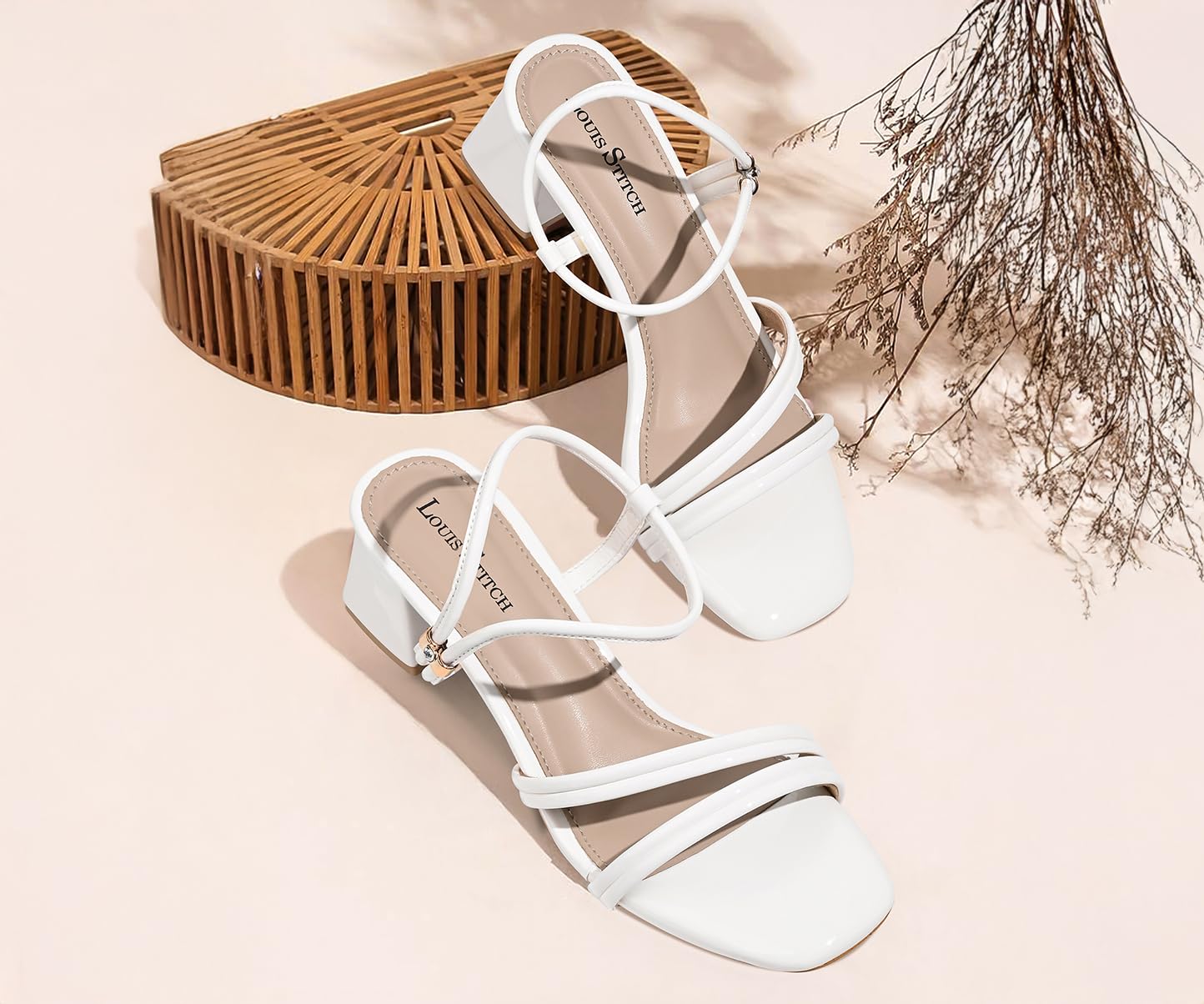 LOUIS STITCH Women’s White Block Heel Sandals | Comfortable Sandal for Ladies | LSOF-LDBH-SCWH |