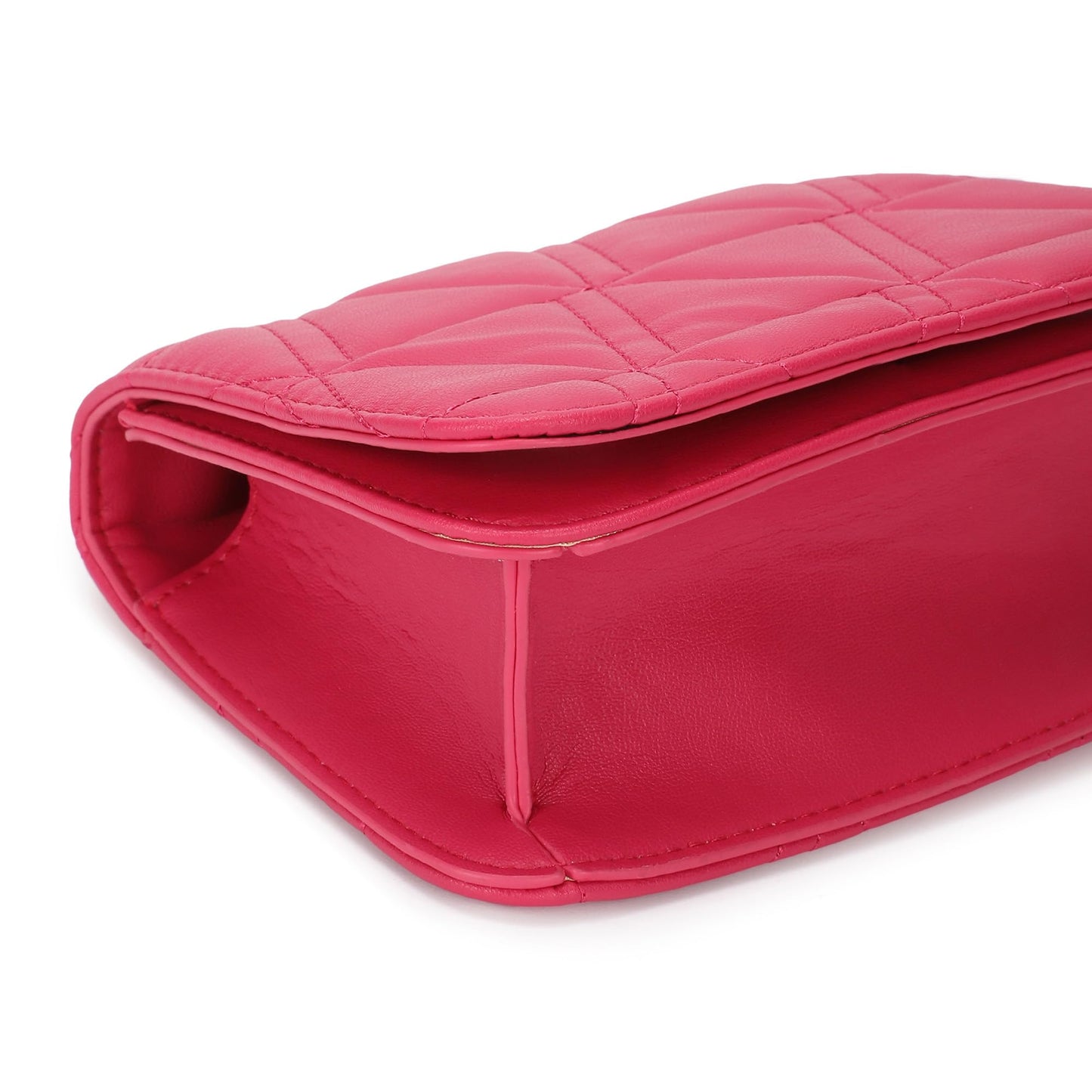 Fastrack Quilted pink Sling Bag for Women | Lightweight Crossbody with Adjustable Webbing Strap, Button Closure & Clean Stitch Detail | Everyday Carry for Casual Outings & Coffee Runs