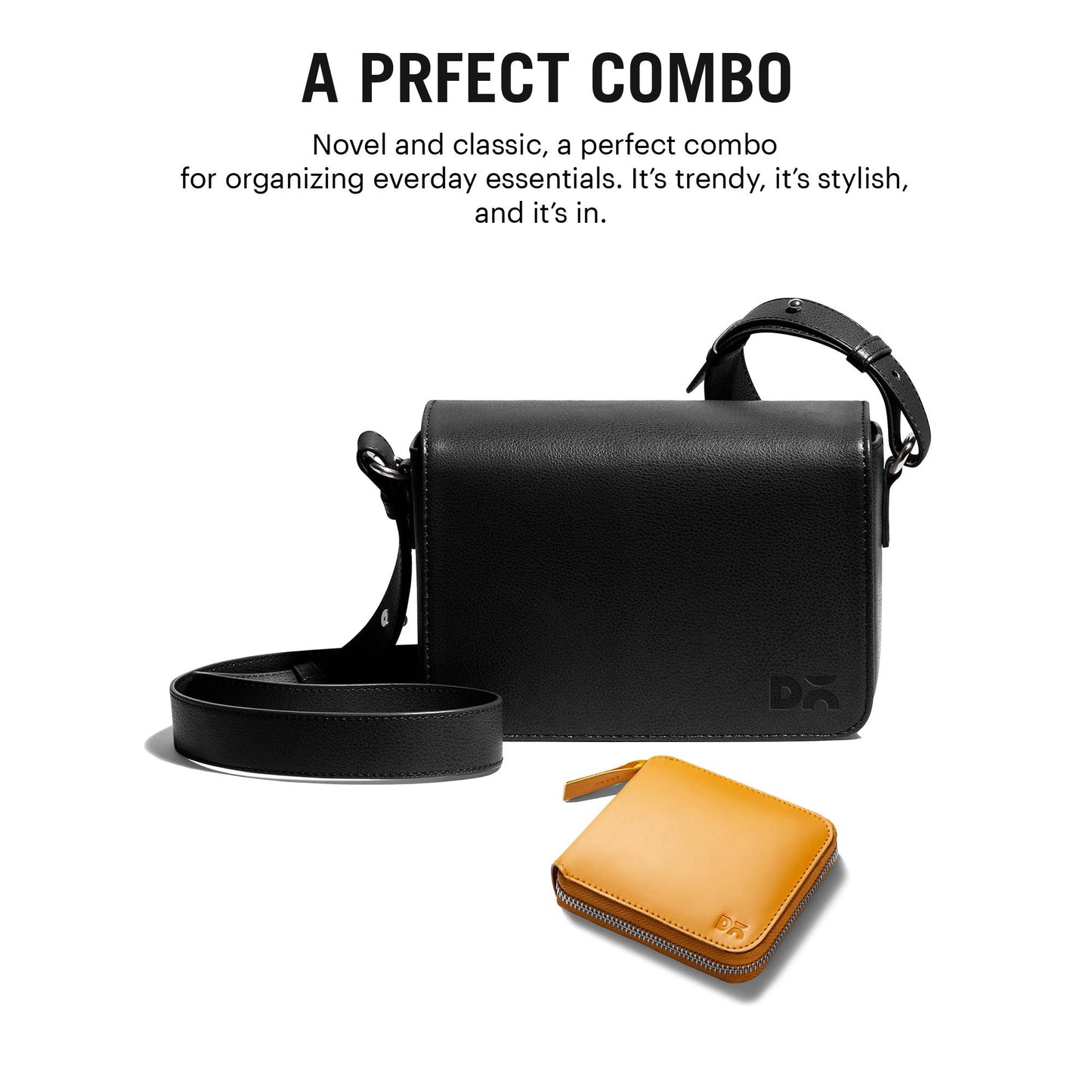 DailyObjects Sol Box Sling Crossbody Bag for Women and Stylish Latest Zip Wallet Purse for Women's & Girls | Durable Vegan Leather | Mobile Sling Bag | Magnetic Closure | Made in India | Combo