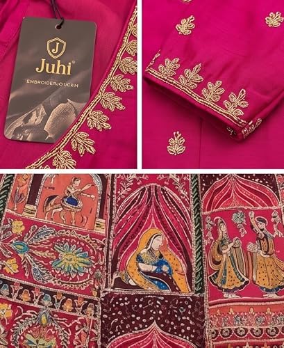Vaishali Ethnic Women's Pink Embroidered Printed Anarkali Dress