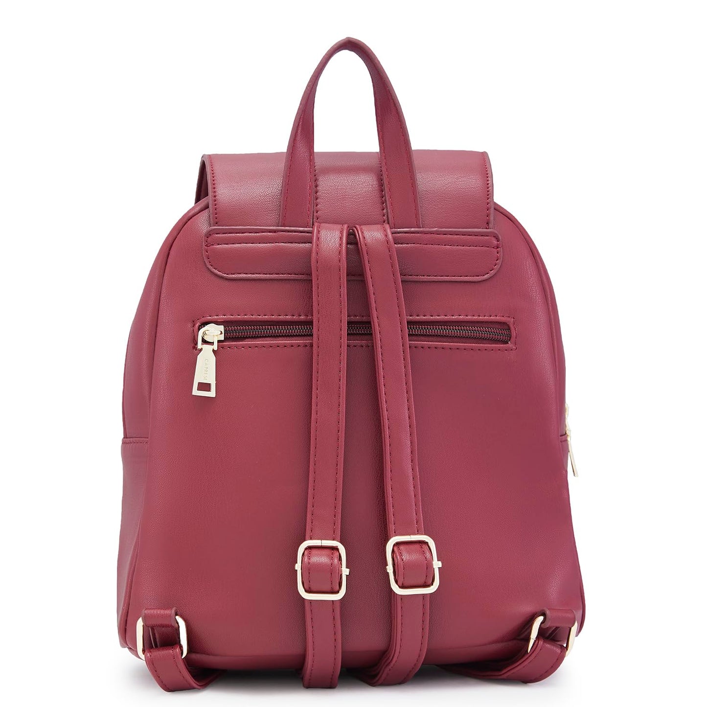 Caprese Shelbee Casual Backpack, Medium | Quilted Backpack for Women with Buckle Lock, Adjustable Shoulder Strap & Back Zip Closure | for Everyday Outings, College and Travel (Burgundy)
