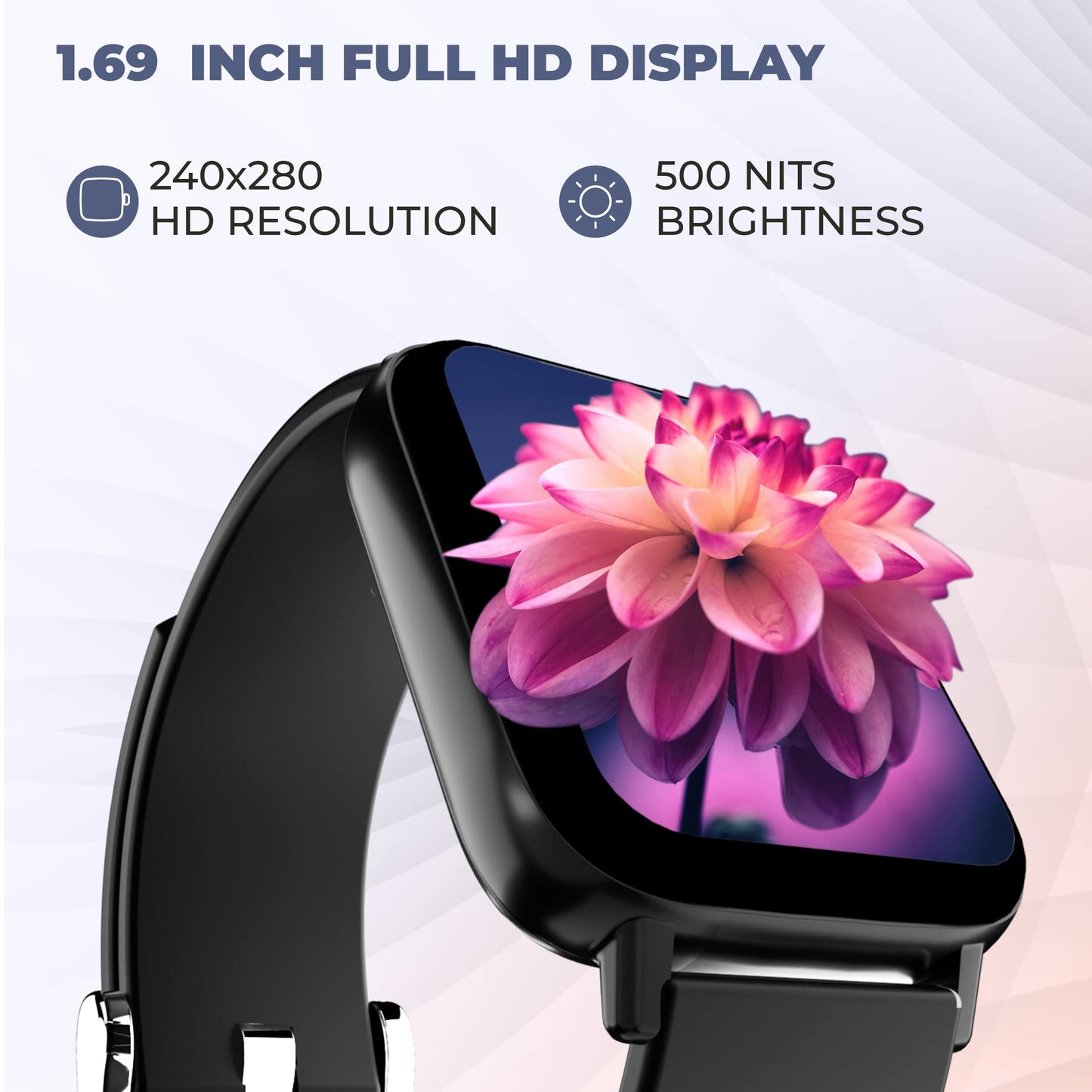 (Refurbished) Hammer Pulse 3.0 Bluetooth Calling Smart Watch with IP67 Rating & 1.69" Large Display with SpO2 Monitoring, Full Touch Screen & Multiple Watch Faces with Camera & Music Control (Black)