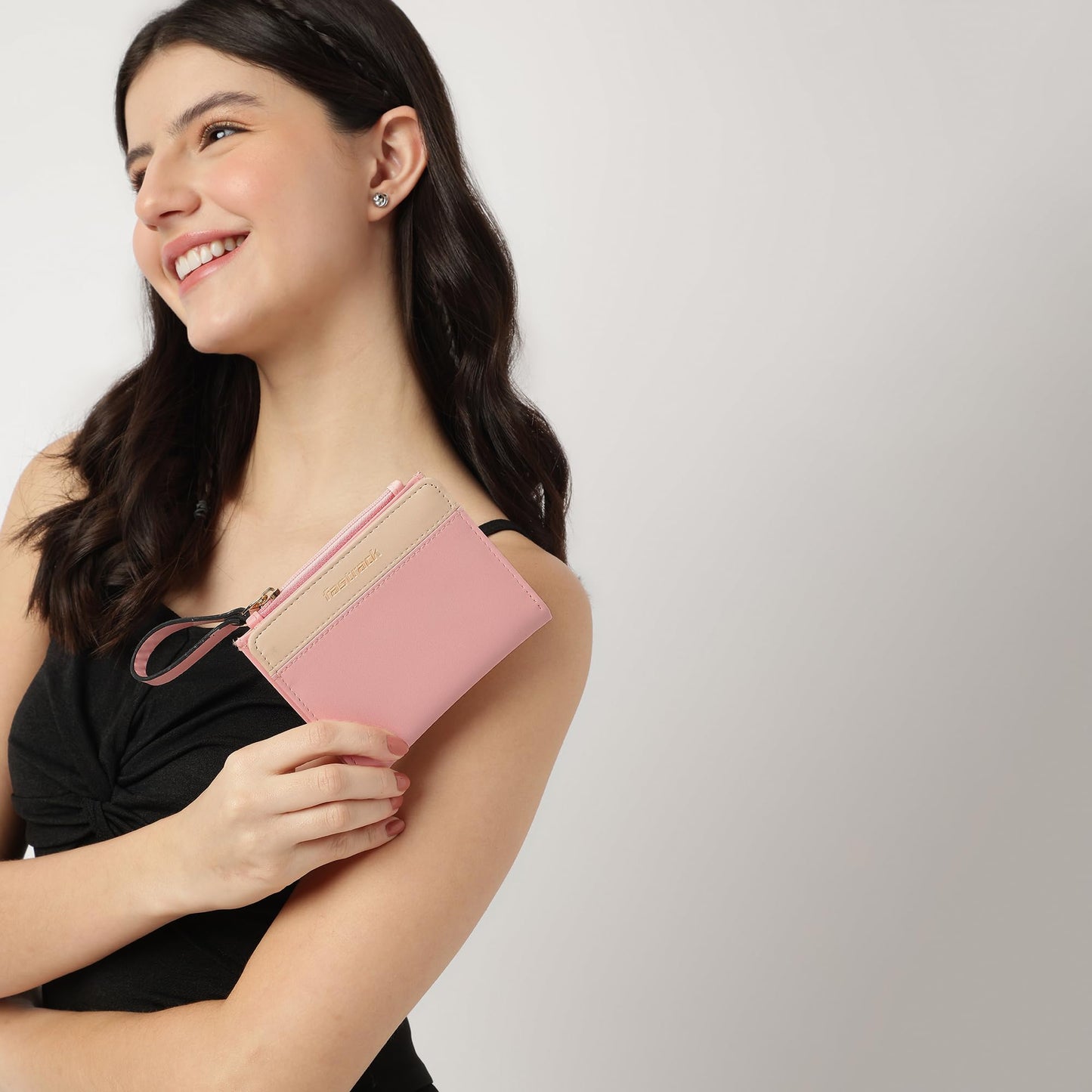 Fastrack Colour Blocked Wallet with Wristlet For Women, Girls and Ladies