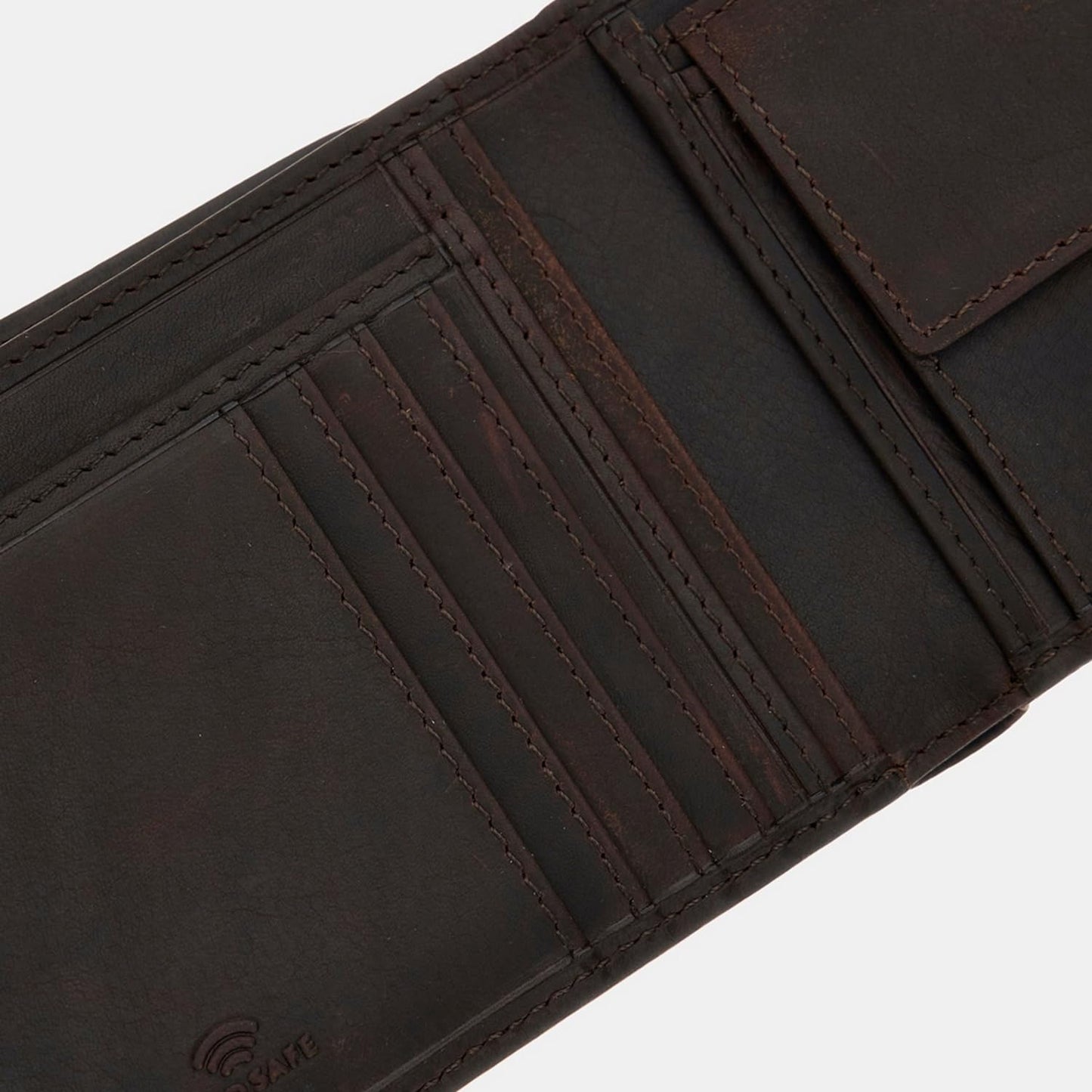 GUESS Brown Solid Leather Roma Bi-Fold Wallet