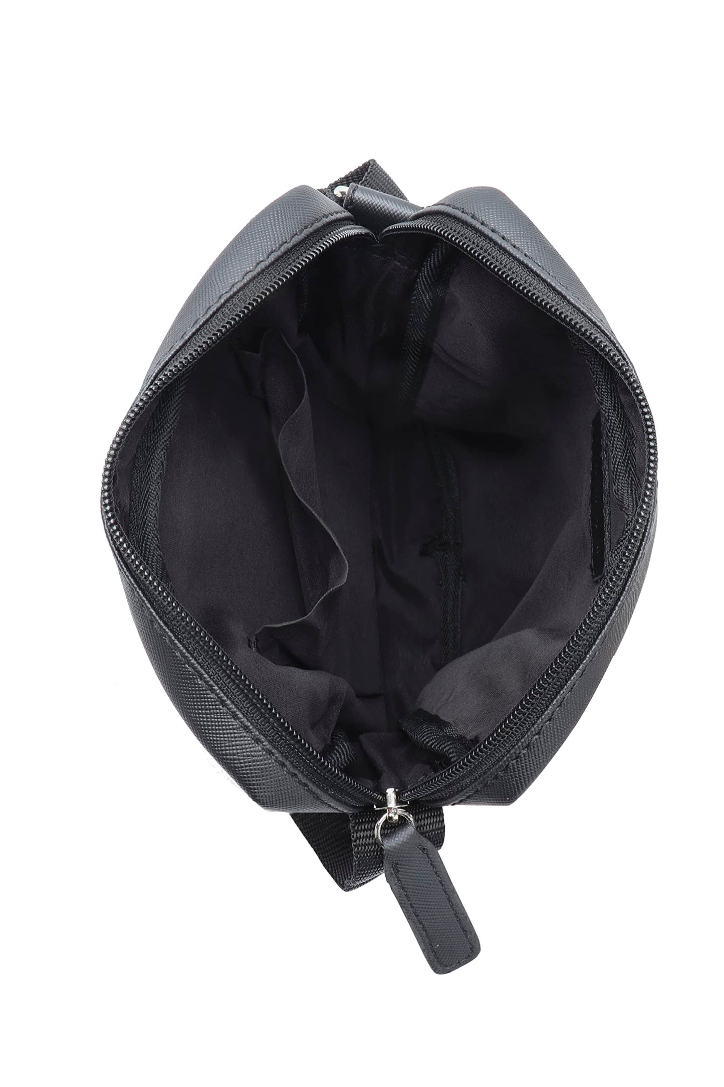 Cross Sling Crossbody Bag One Side Travel Messenger Multipurpose Genuine Leather Tablet Bag for Men And Women Office Business Outdoor Daily use with Adjustable Shoulder Strap - Black