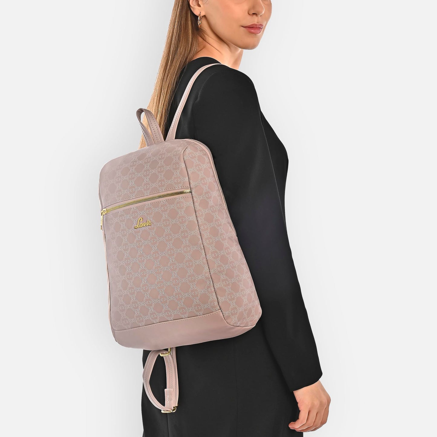 Lavie Women's Mono Cobie Monogram Print Fashion Backpack for Women | Fashion Backpack for Work | Ladies purse | Stylish Shoulder Bag | Gift for Women