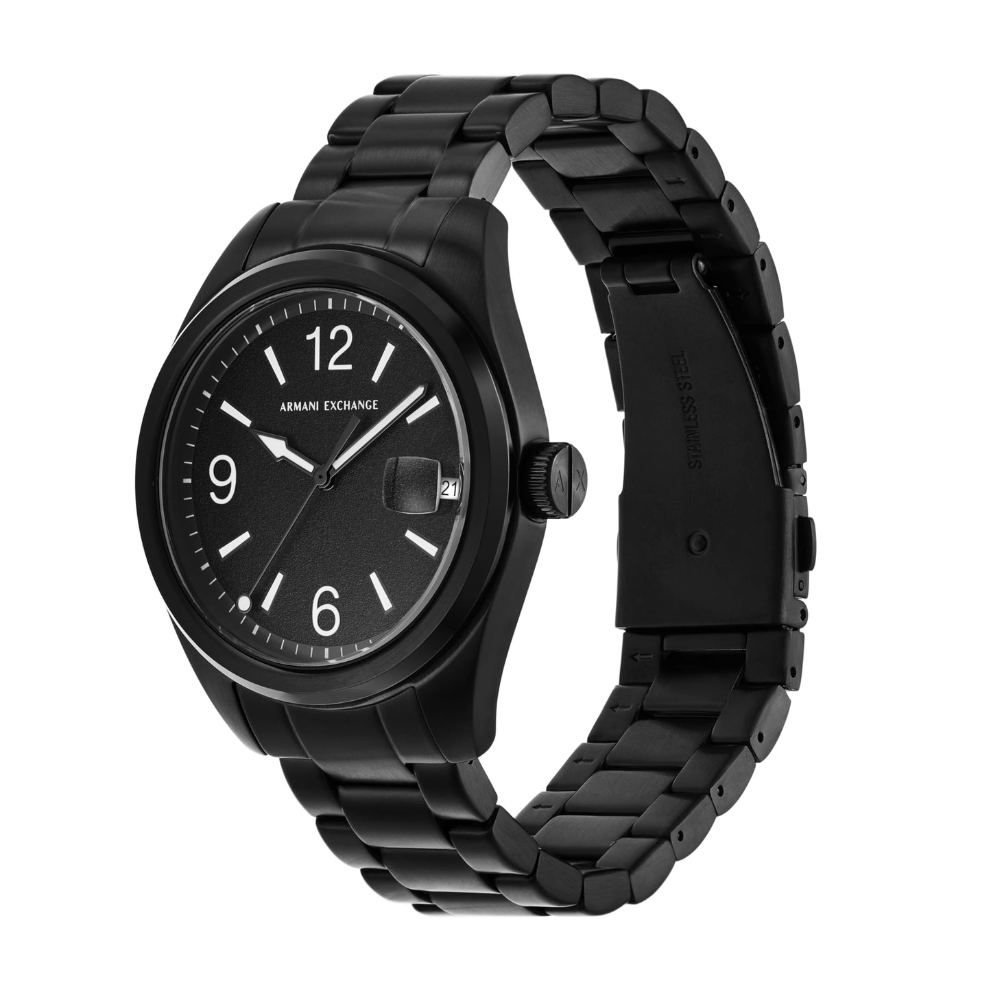 Armani Exchange Stainless Steel Analog Black Dial Men's Watch-Ax1422, Band Color:Black