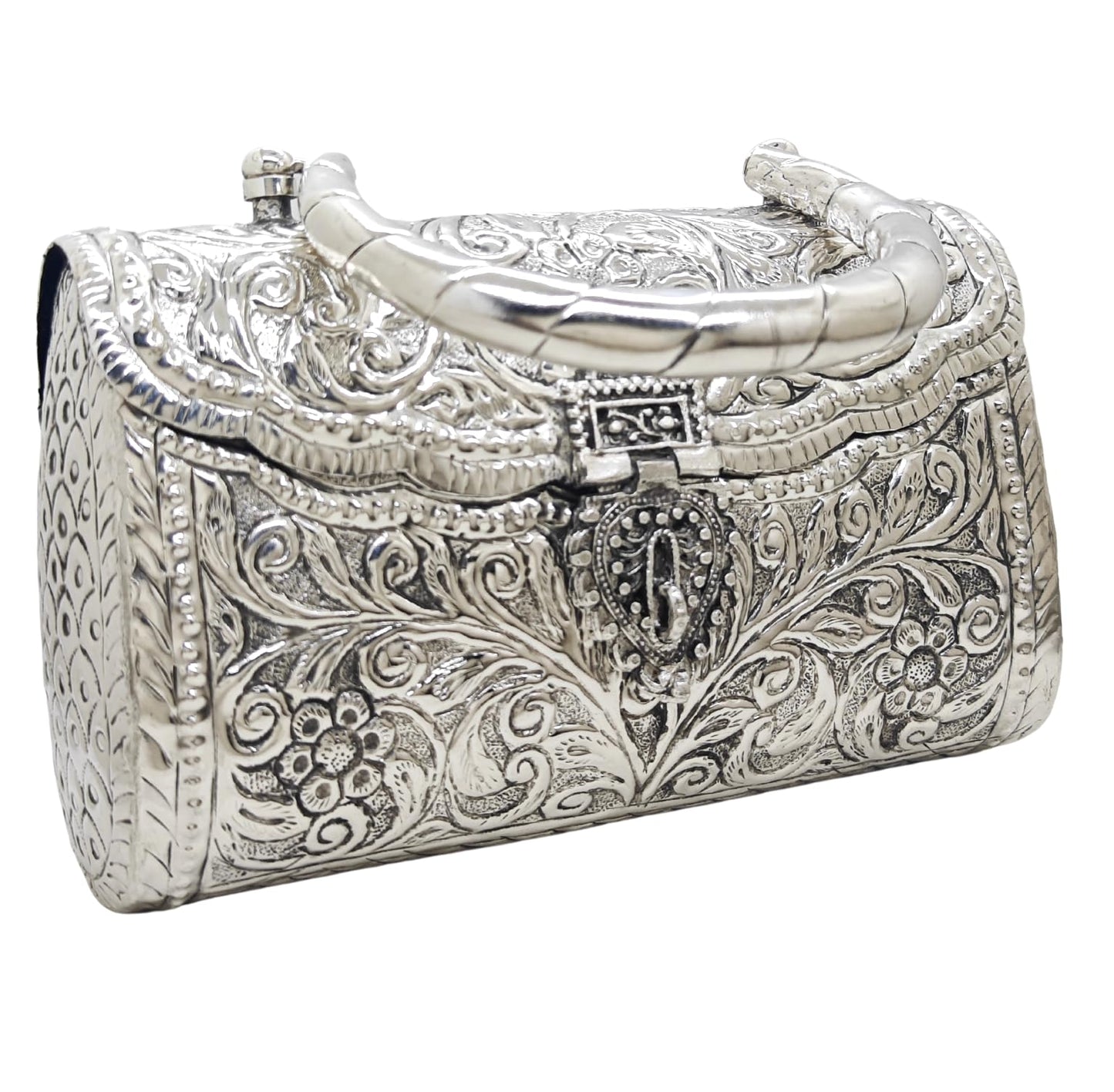 Trend Overseas Women's Silver Handle metal Clutch Hand Cluth (Bohemian)