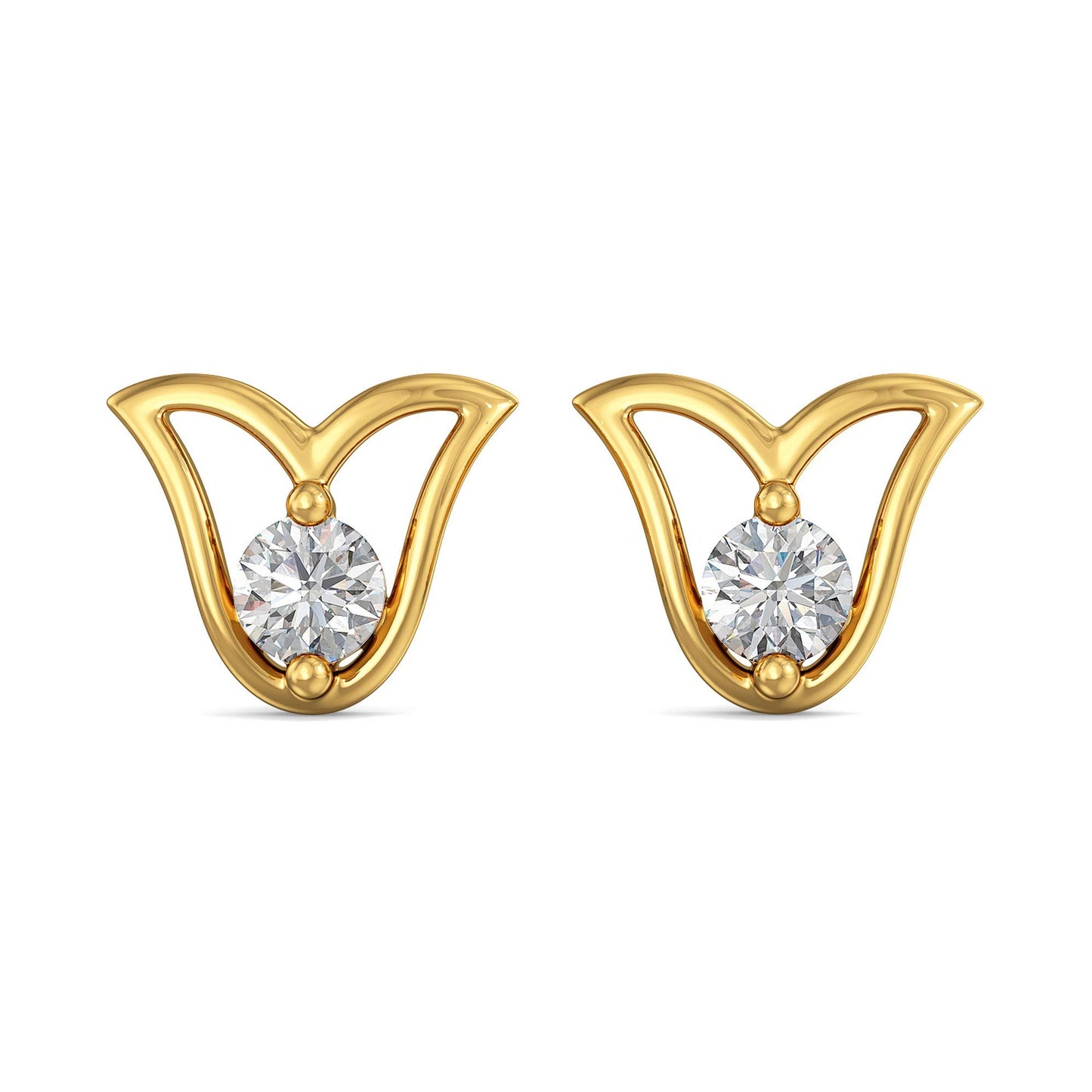 Joyalukkas 22K Gold Stud Earrings for Women, Yellow, Gold