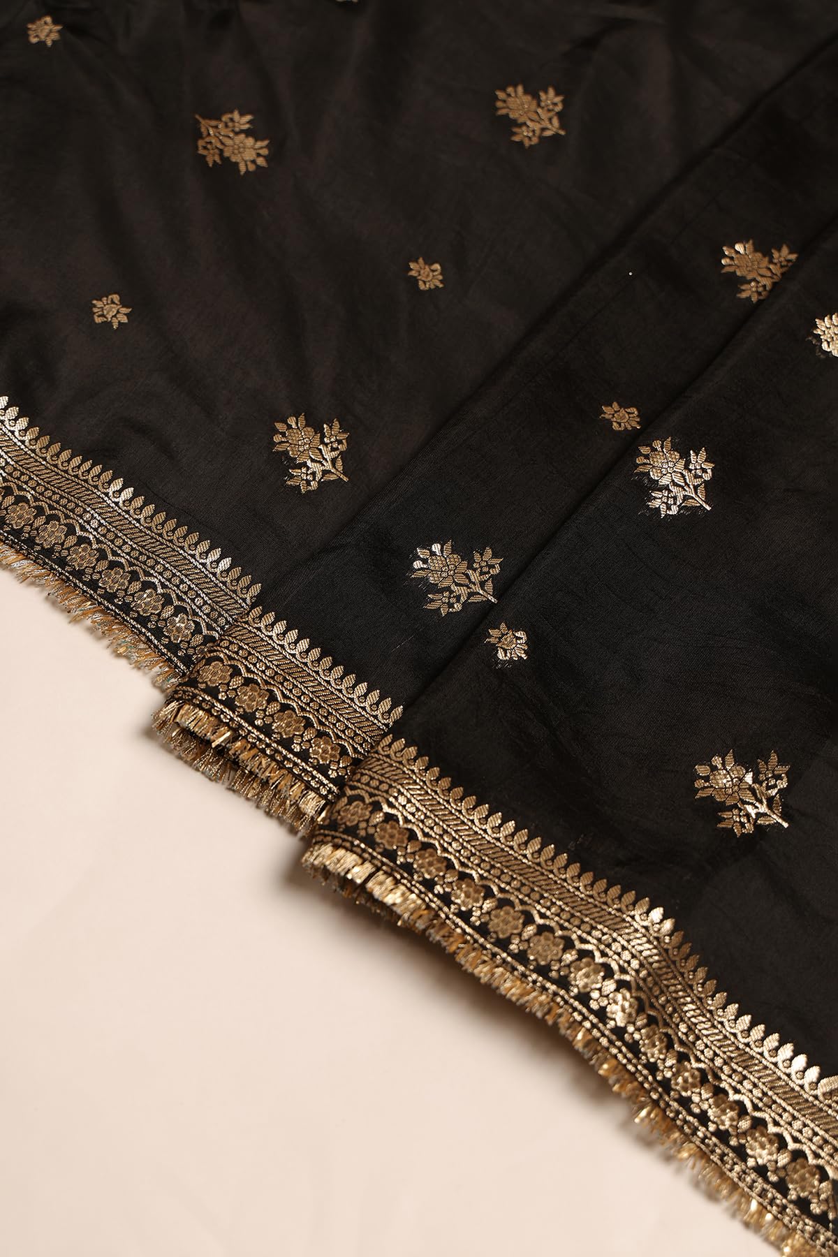 Soch Womens Black Dola Silk Zari Embroidered Salwar Suit