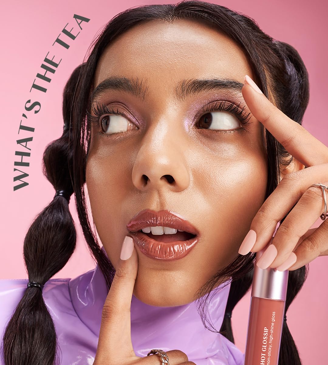 House Of Makeup Non-sticky gloss | High-shine lip gloss for pigmented lips | Lip gloss with hyaluronic acid | Zero stickiness (What's The Tea)