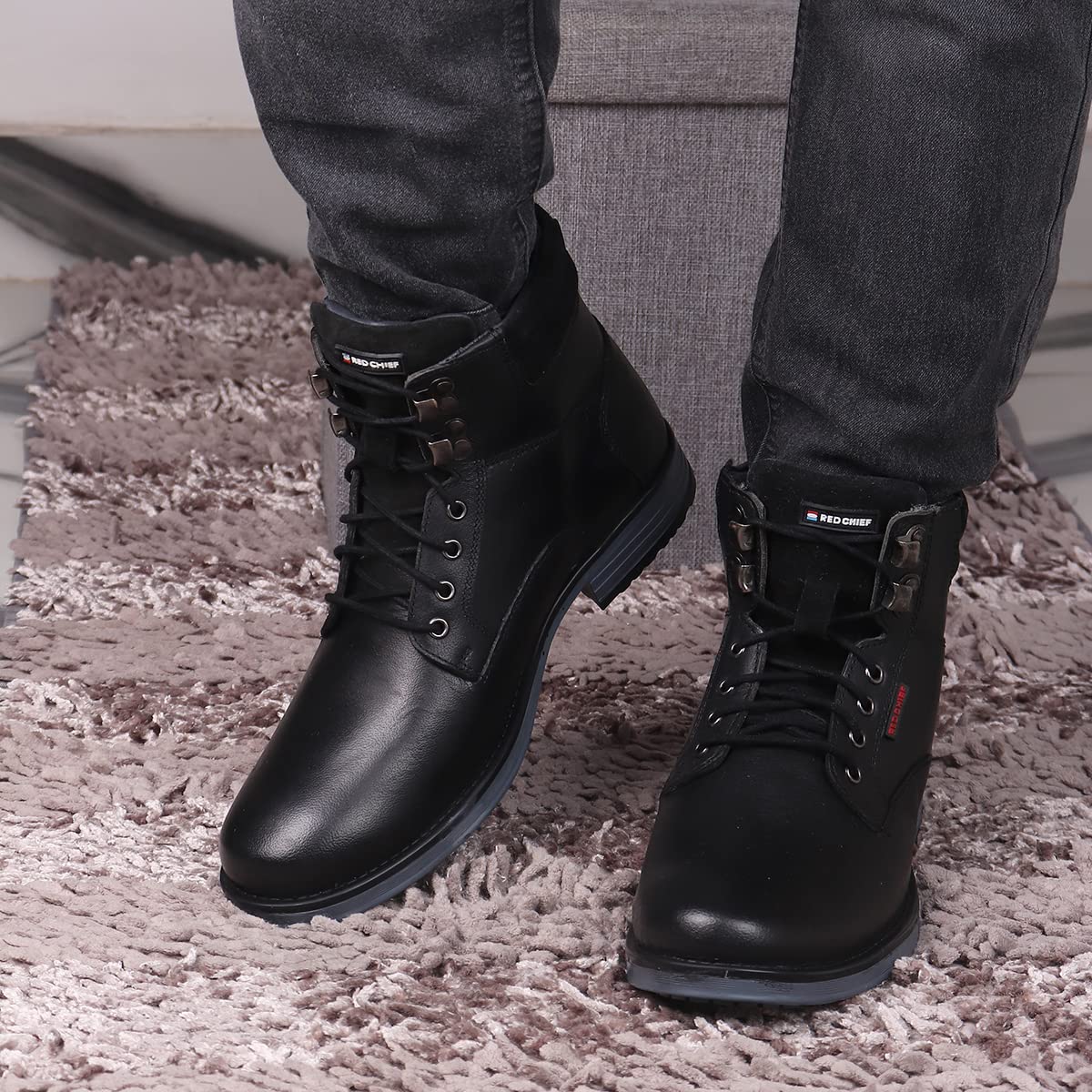 Red Chief Classic Lace Up | Casual Boot for Men | Black | TPR Sole