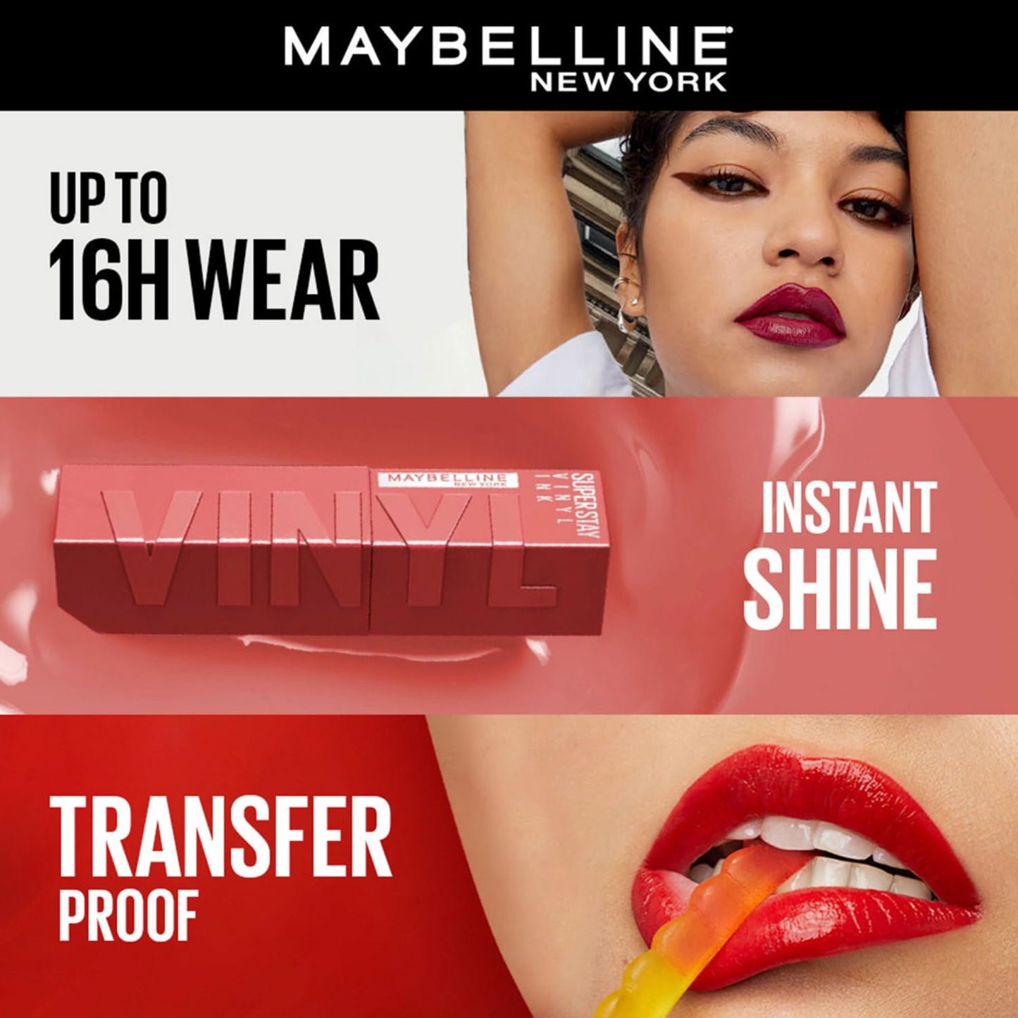 Maybelline High-Glossy New York Superstay Vinyl Ink Liquid Lipstick Lippy Instant Shine & Transfer Proof. Last Up To 16Hr, Enriched With Vitamin E & Aloe | 4.2Ml