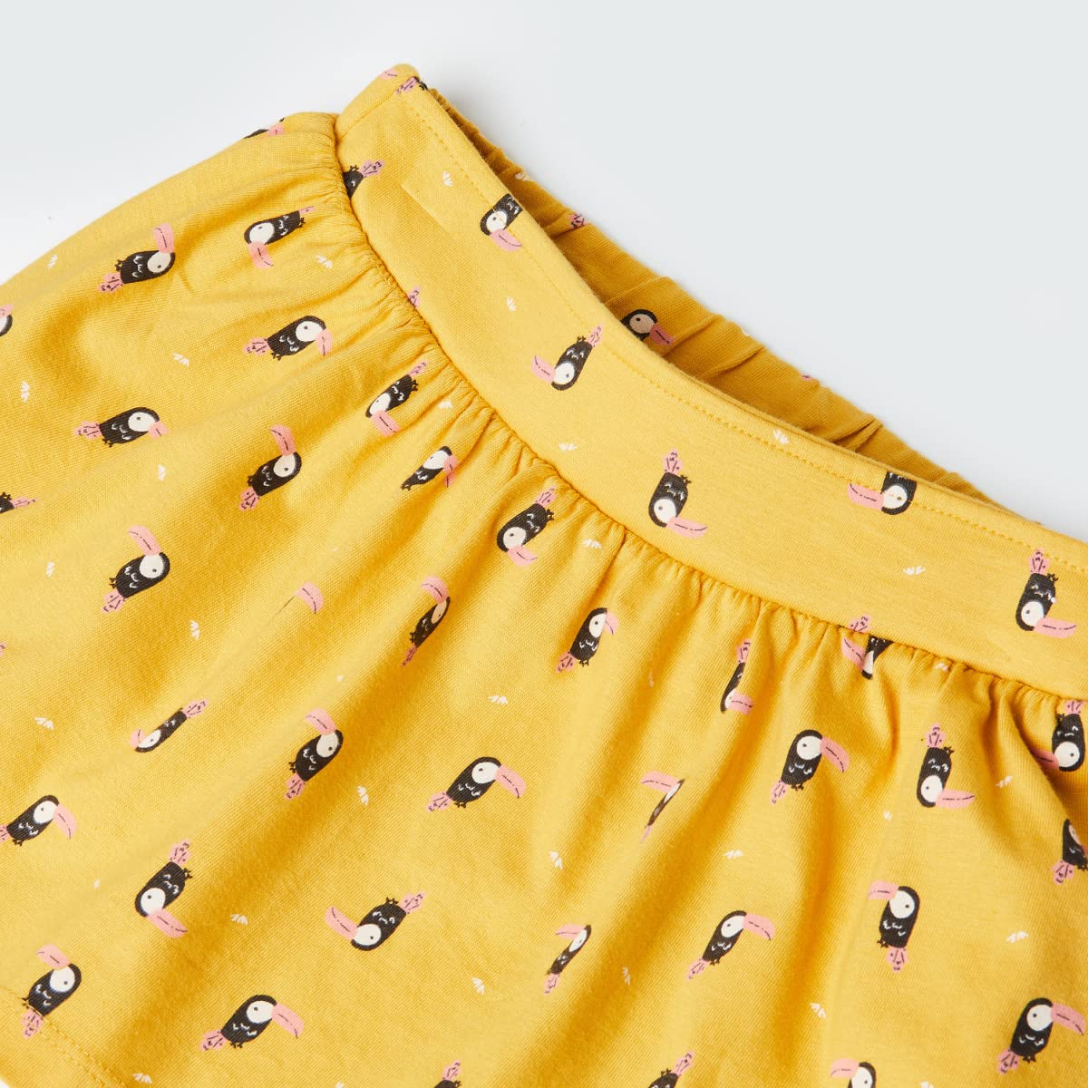 Max Girls Girls Printed Elasticated A-line Skirt (M22CSF07YELLOW_3-4Y)