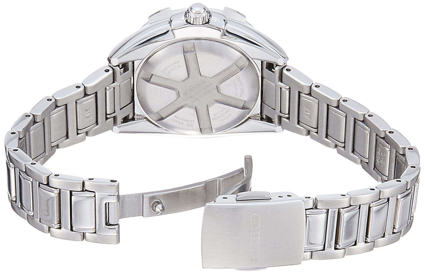 Seiko Stainless Steel Velatura Analog White Dial Women Watch-Sxdf49P1, Bandcolor-Silver