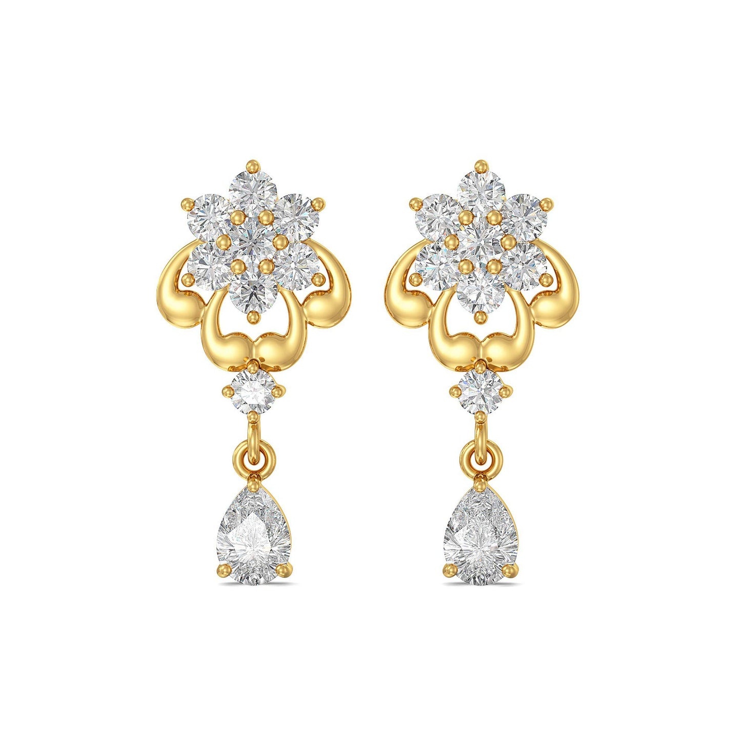 Joyalukkas Impress Collection 22k Yellow Gold Stud Earrings for Women