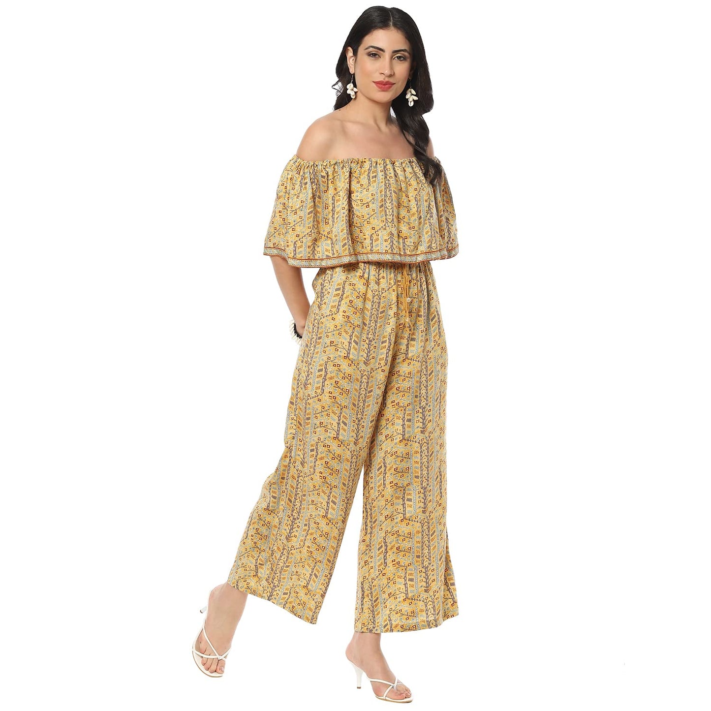 BIBA WOMEN PRINTED MIX AND MATCH(FUSJUMPSUIT1999_YELLOW_40)