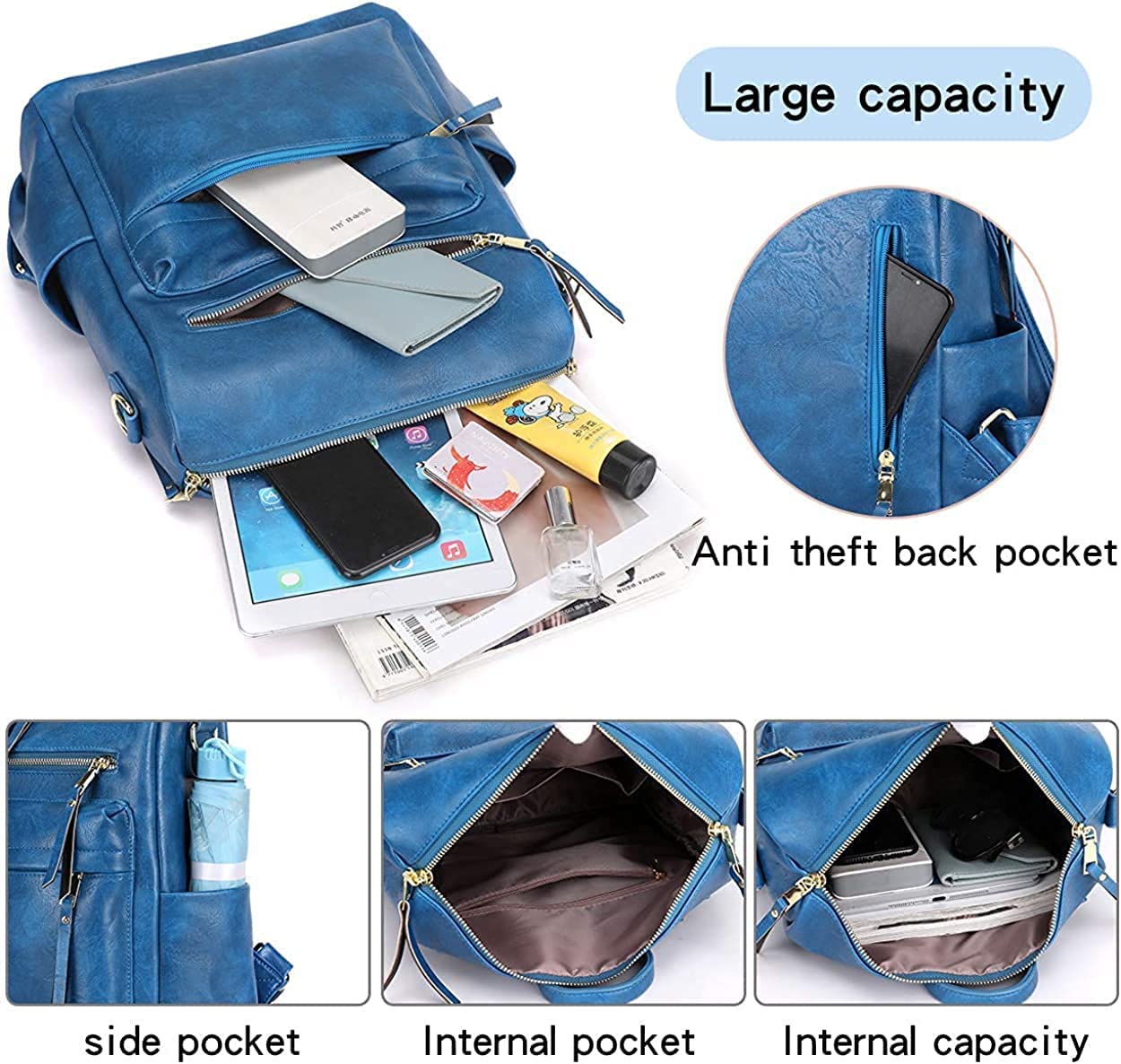 ProArch Stylish Suede Leather Anti Theft Women's Fashion Backpack | Sling | Shoulder | Handbag | Ladies Purse | College Bag for Girls
