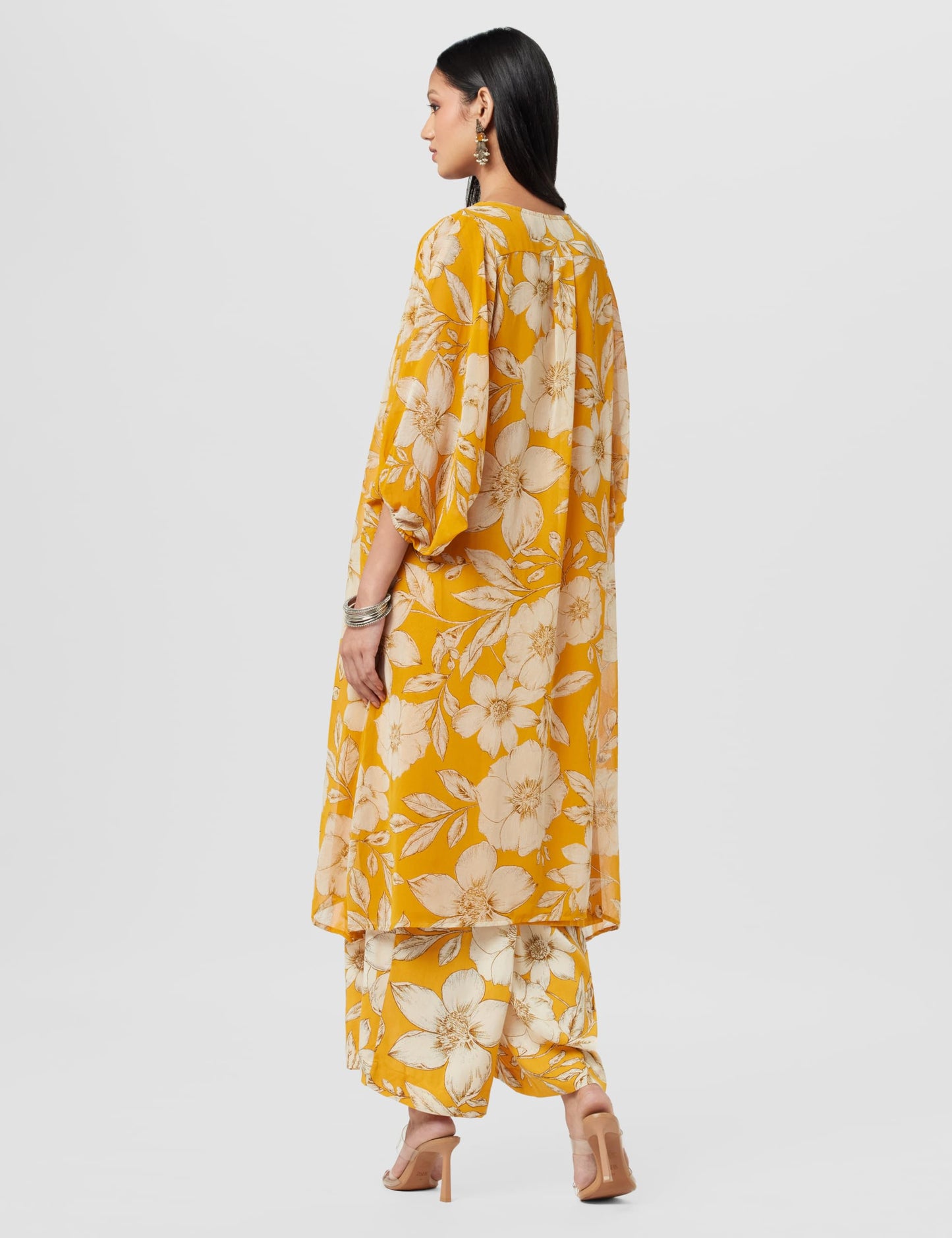 BIBA Women's Cotton Printed Straight Mix & Match (Whimsica2114_Yellow_32, Suit Set)