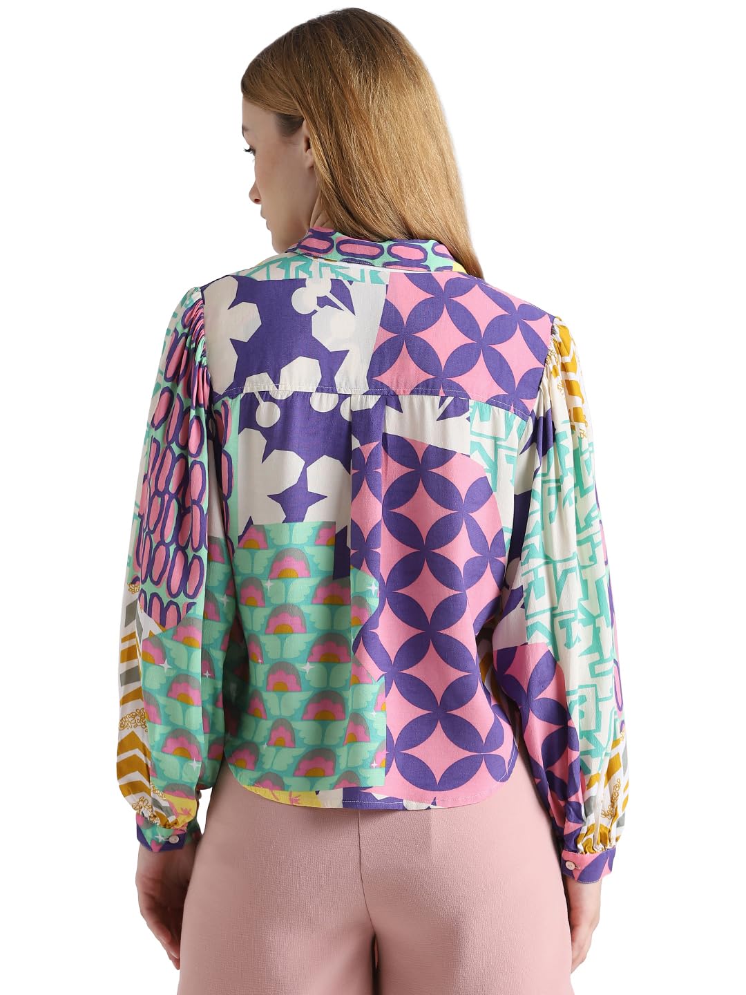 ONLY Women Printed Viscose Regular Fit Multicolor Shirt