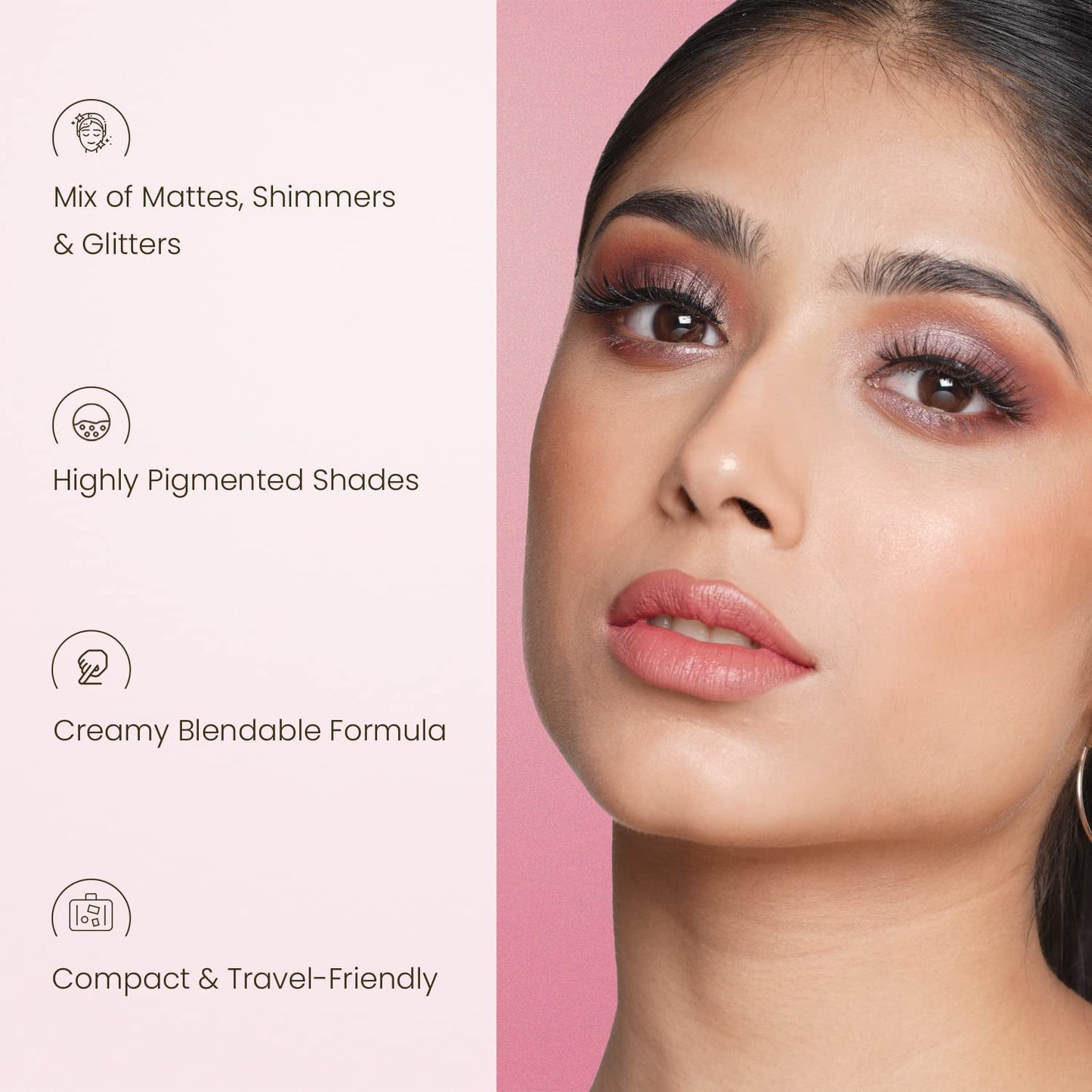 Swiss Beauty Lustre Eyeshadow Palette | 4 Highly Pigmented Shades in Matte & Shine |Long-Lasting | All Skin Types | Shade- Rose n Petals, 5gm