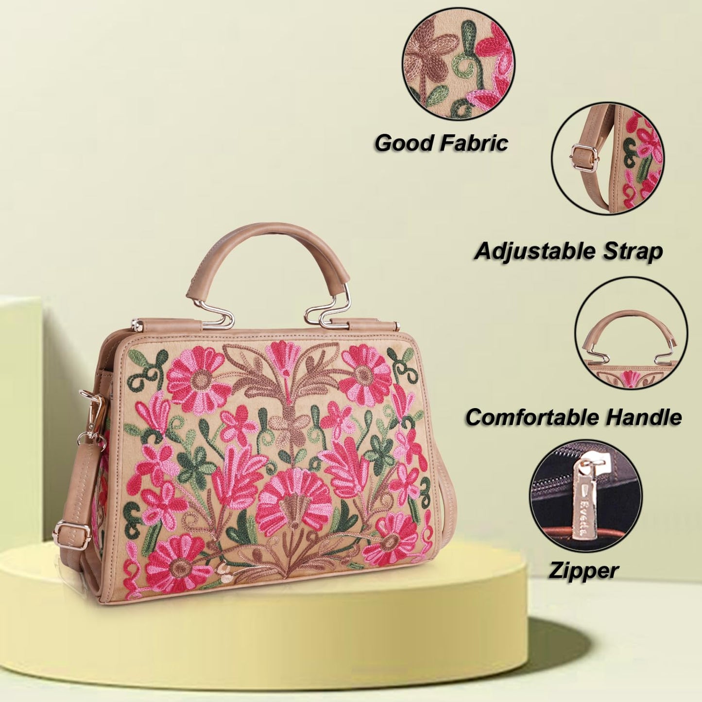 EVEDA Synthetic Leather Stylish Trendy Design Shoulder Crossbody Hobo Women Handbag,Brown