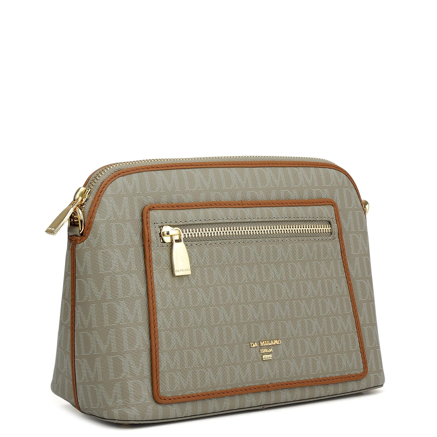 Da Milano Leather Sling Bag for Women - Grey (01945)