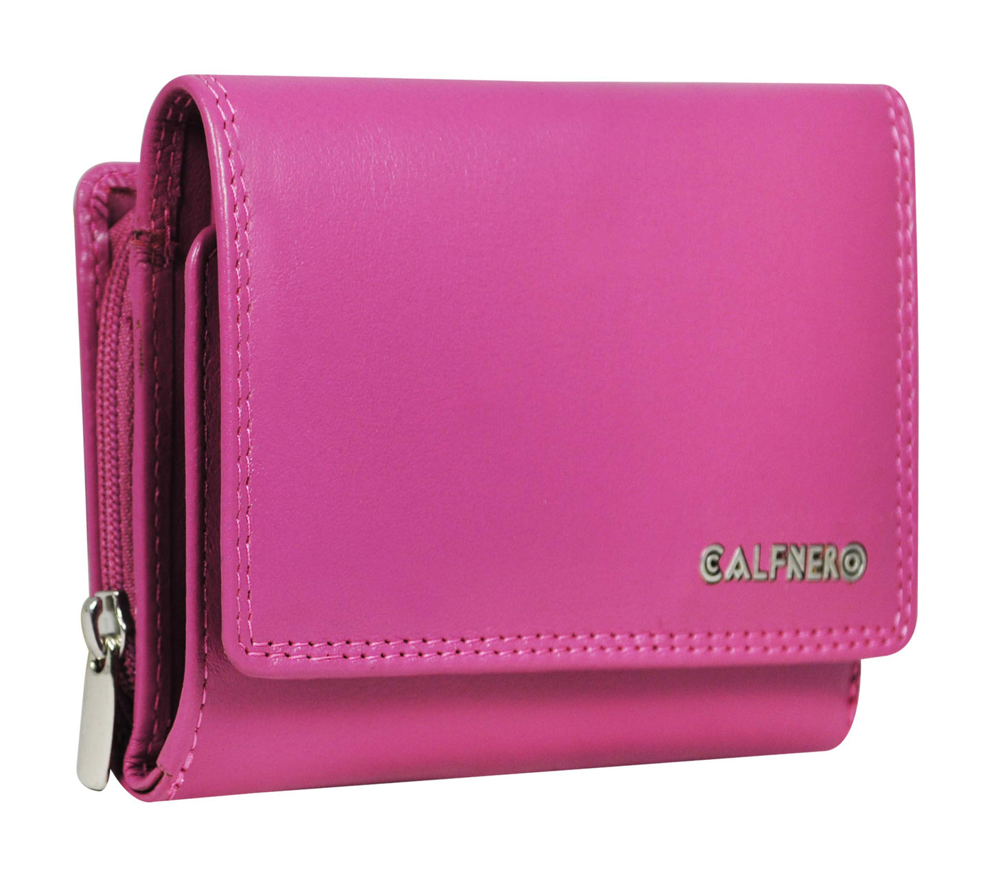 Women's Genuine Leather wallet-Long Purse Wallet with Multiple Card Slots, Zip Pocket and Note Compartment. (Pink)