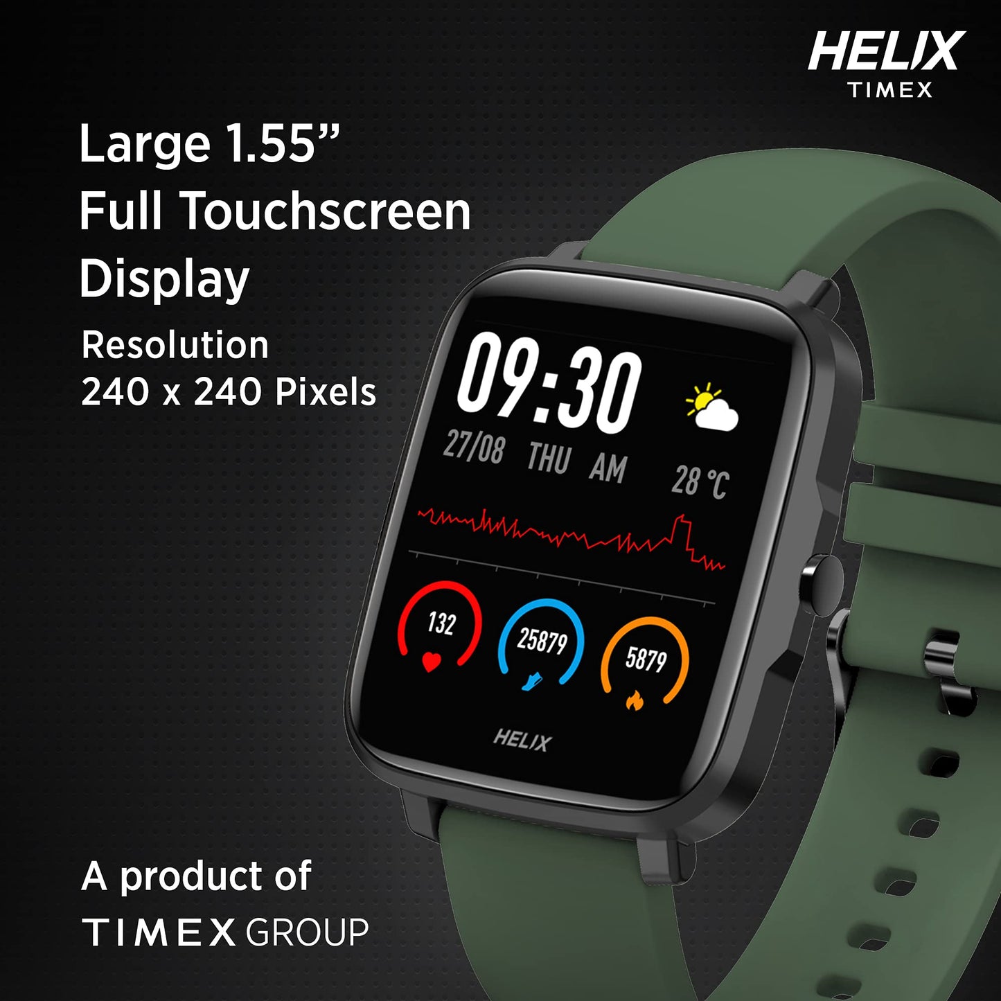 Helix Smart Watch Digital Black Dial Unisex-Adult Watch-TW0HXW203T