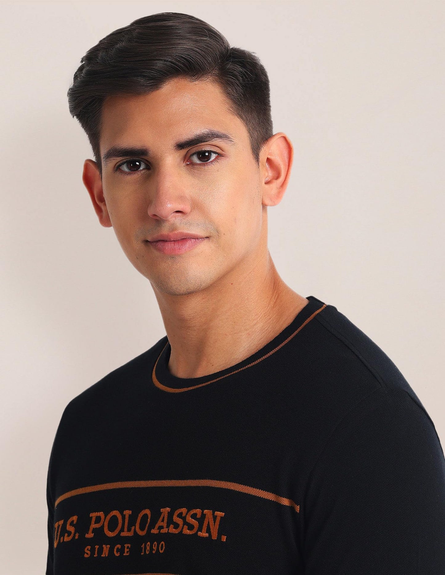 U.S. POLO ASSN. Brand Embroidered Cotton T-Shirt Black