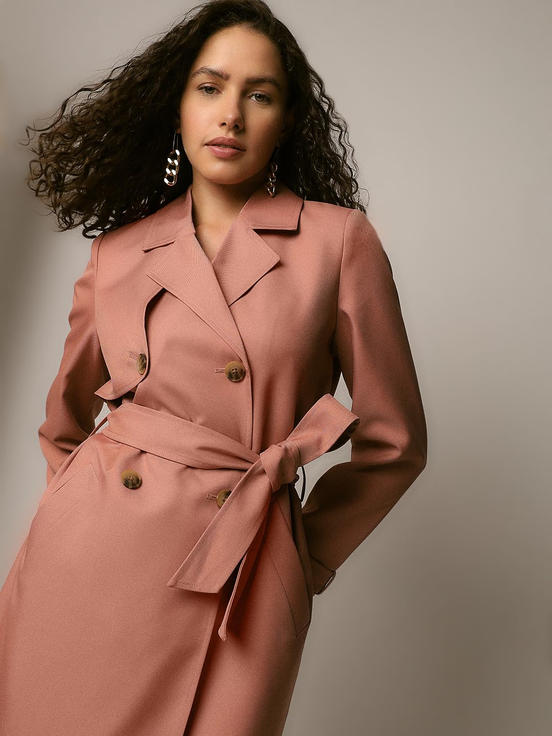 VERO MODA Women's Relaxed Fit Pink Coat