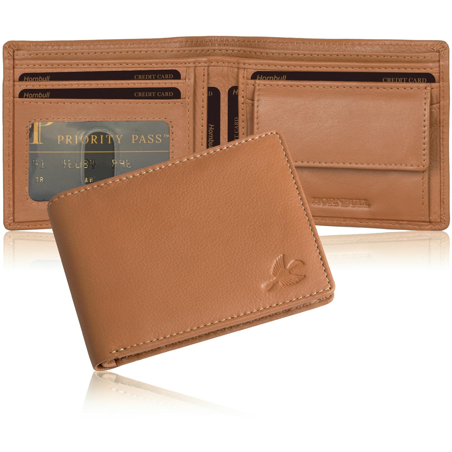 HORNBULL Maddison RFID Blocking Leather Wallet for Men | Wallets Men Leather | Mens Wallet Cognac Brown