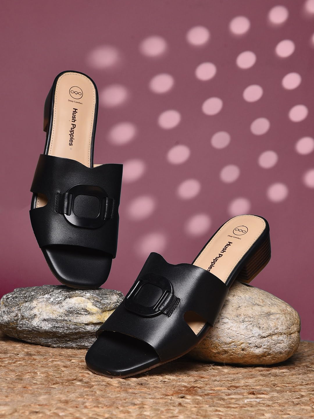 Hush Puppies Women Block Heel Sandals - Black (5Uk)