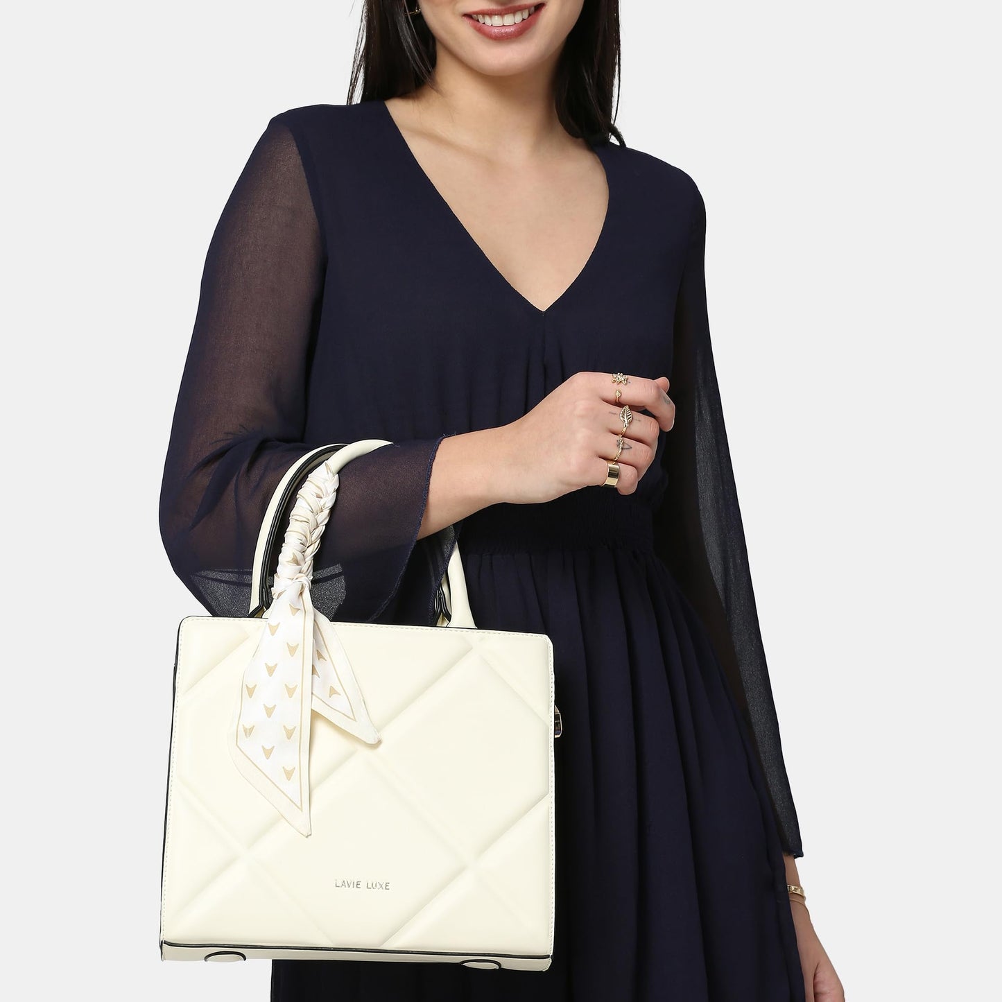 Lavie Luxe Women's Quare Large Satchel Bag | Satchel Handbag for Work | Ladies Purse | Stylish Shoulder Bag | Gift for Women