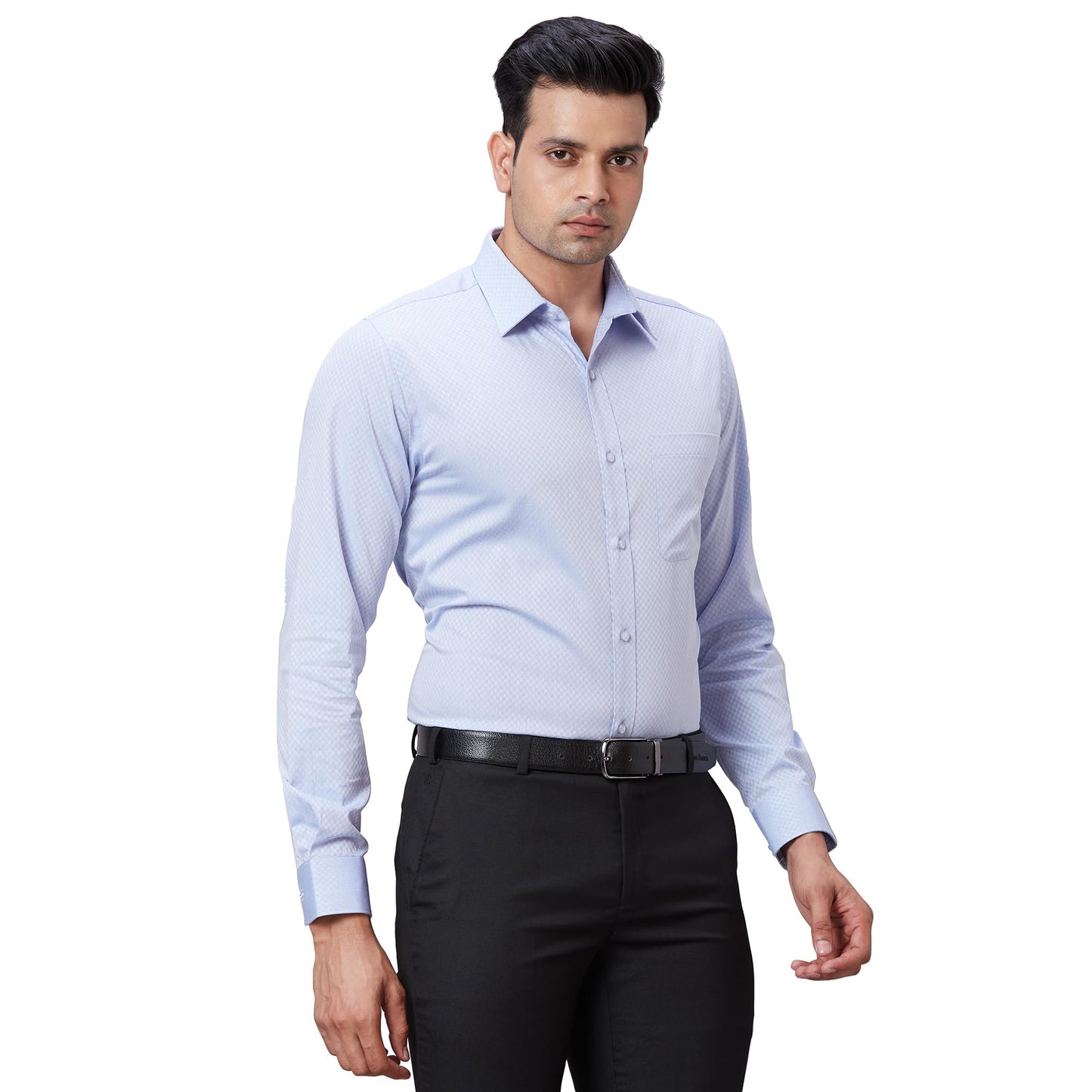 Raymond Men's Slim Fit Shirt (RMSX12761-B2_Light Blue