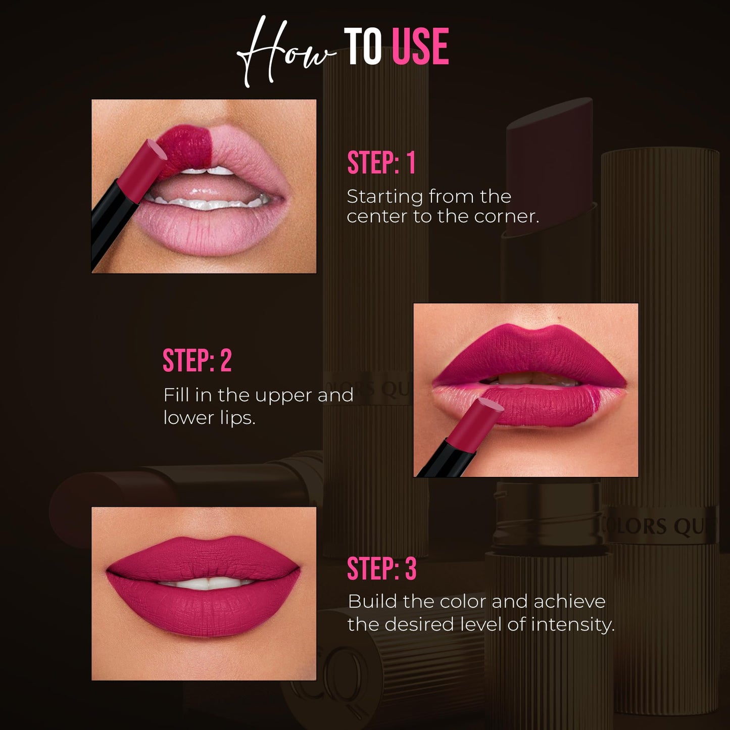 Colors Queen Hold Up Full Day Non-Transfer Matte Lipstick | Long Lasting and Weightless Formula | Intense Color Pay Off | Waterproof Lipstick for Women (104 - Deep Maroon, 4g)