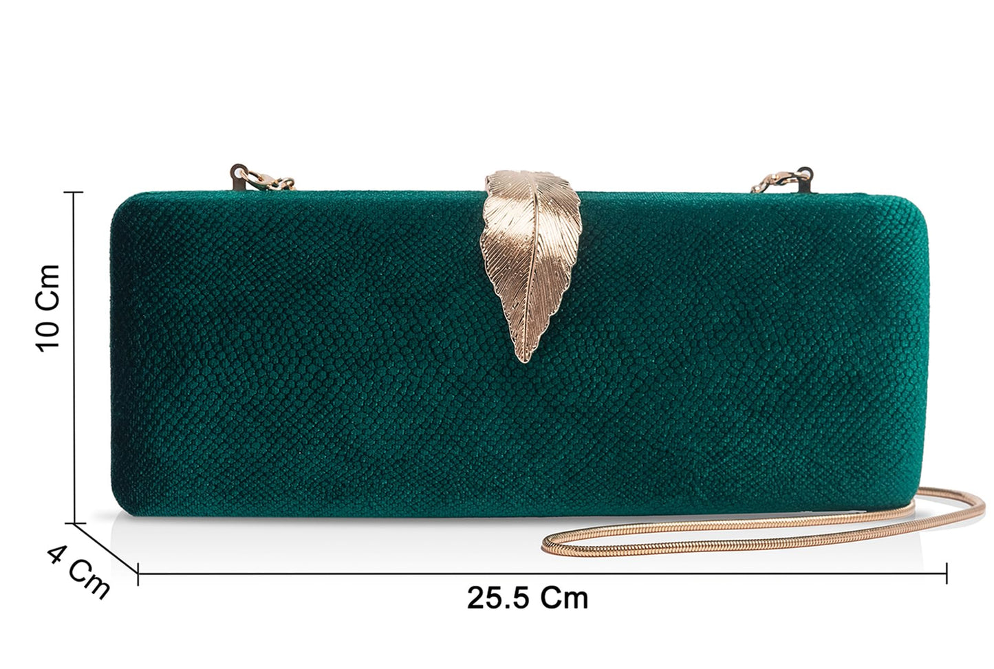 INOVERA (LABEL) Clutch Bags for Women, Girls - Ladies Stylish Evening Party Hand Clutches - Wedding Bridal Purse - Crossbody Sling Bag with Chain Strap (Green) (Green)