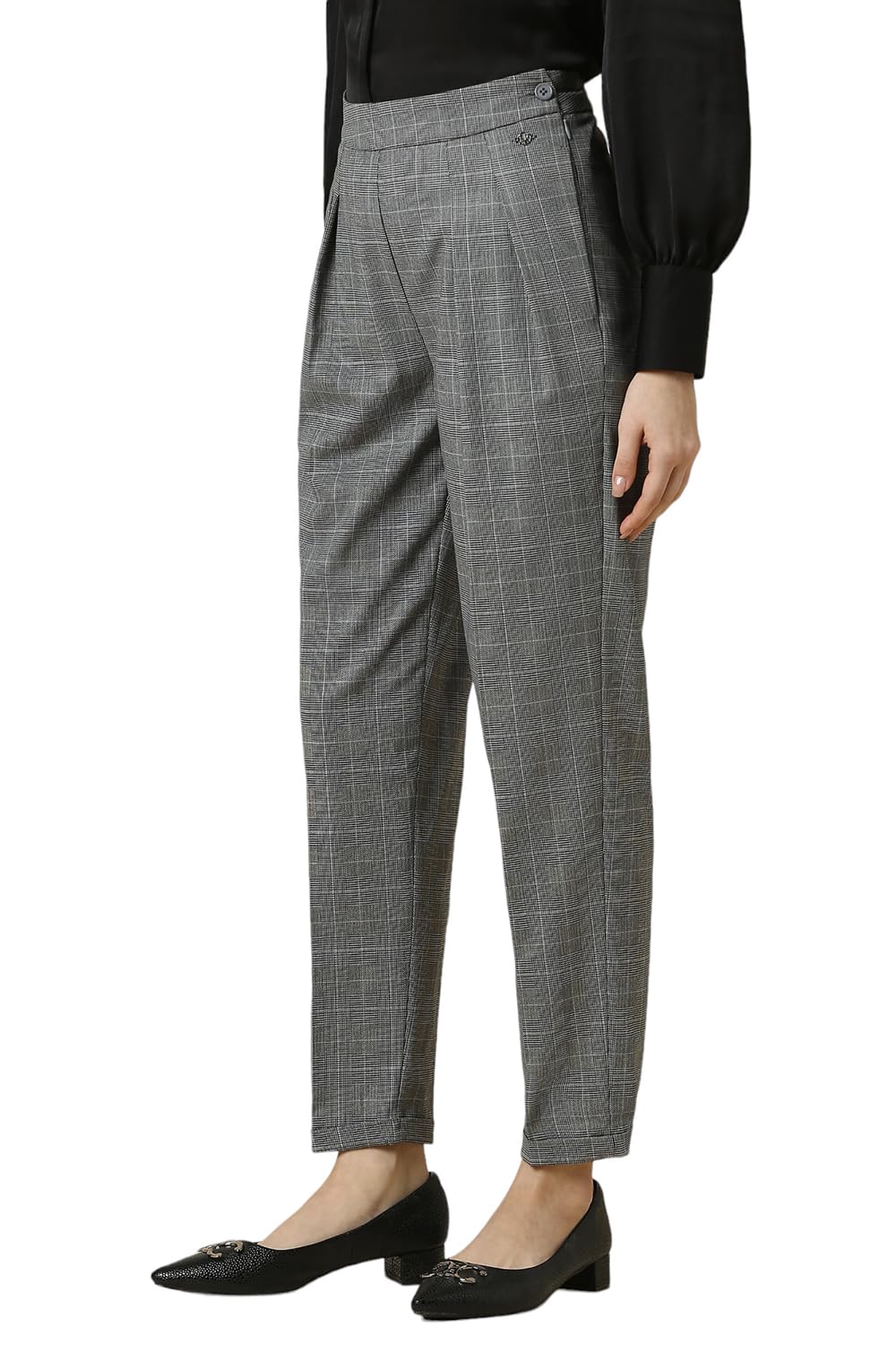 Allen Solly Women's Regular Work Utility Pants (Grey) - SaumyasStore